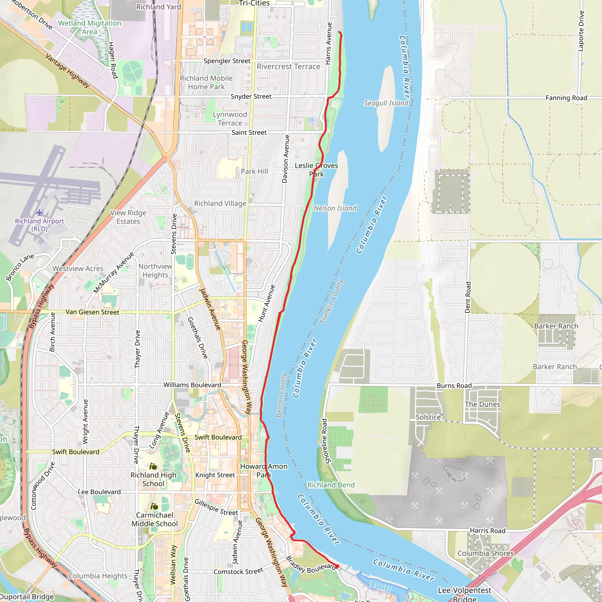 Riverfront Trail - Bradley Boulevard Park mobile static map