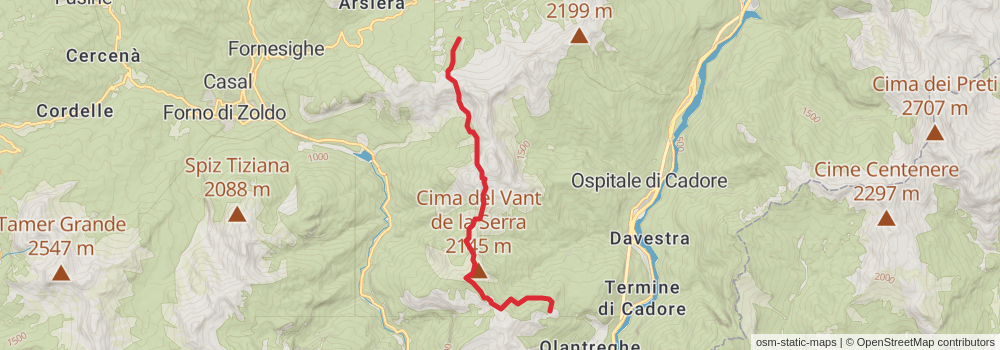 Alta Via 3 stage 8 Map