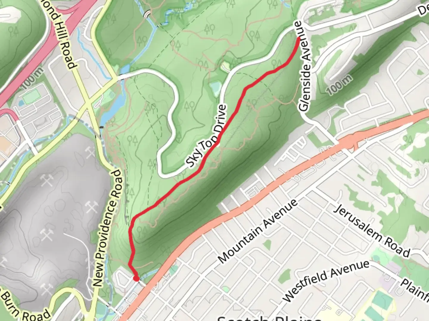 An image depicting the trail White Trail Out and Back and its surrounding area.