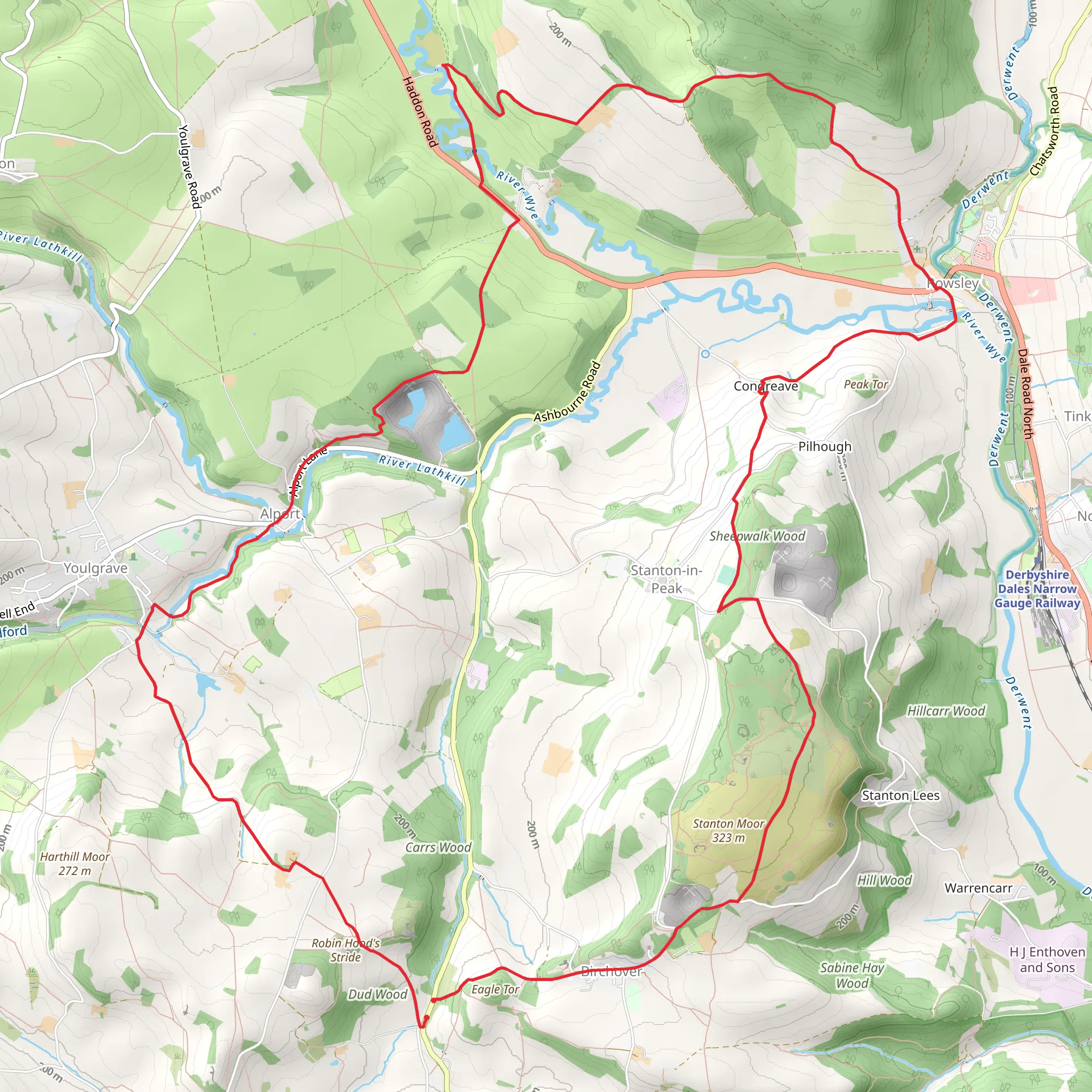 Robin Hood's Stride and Stanton Moor mobile static map