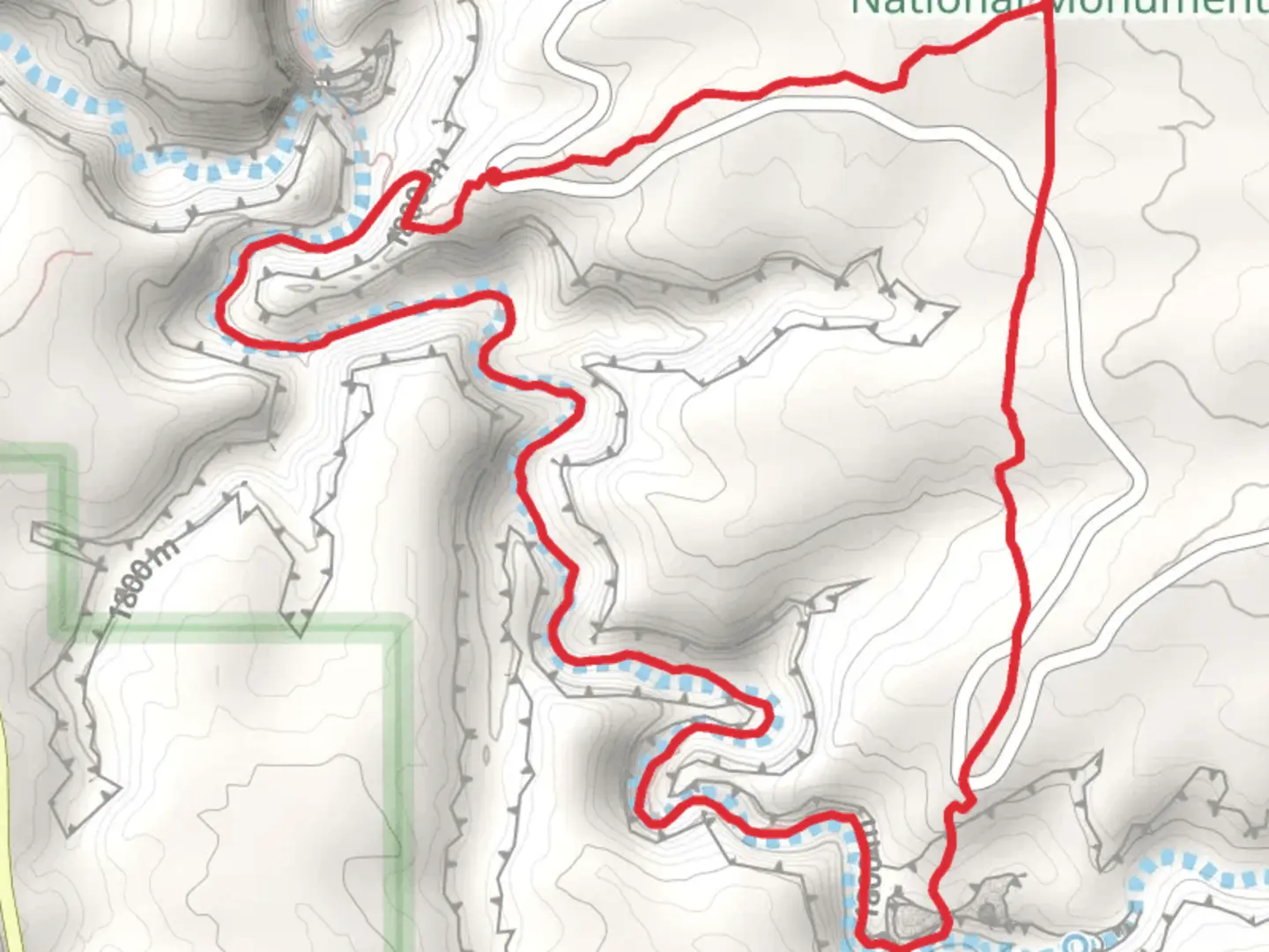 An image depicting the trail Armstrong Canyon and Owachomo Bridge Loop and its surrounding area.