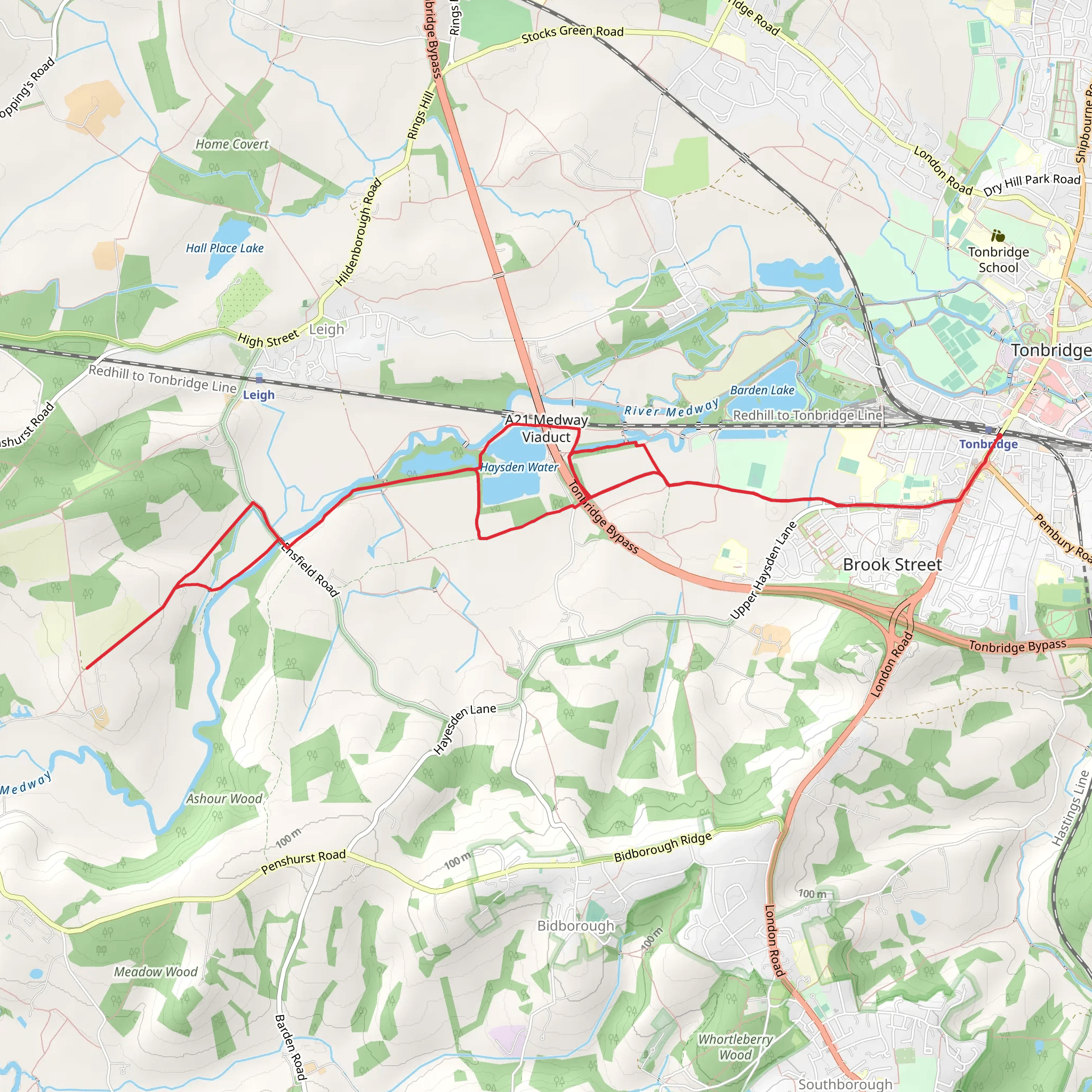 Haysden Water Loop - Tonbridge mobile static map