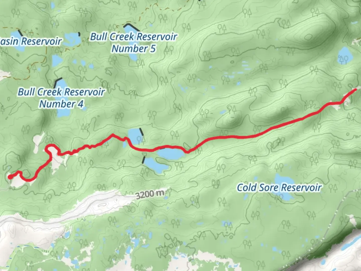 An image depicting the trail Lake of the Woods Trail and its surrounding area.