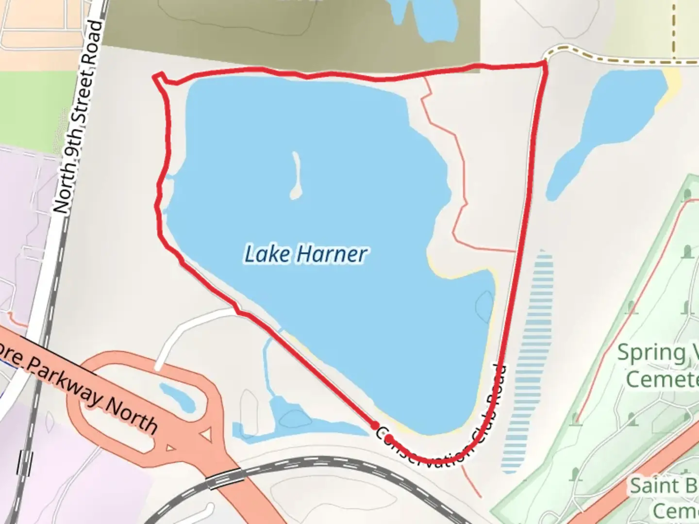 An image depicting the trail Lake Harner Full Loop and its surrounding area.
