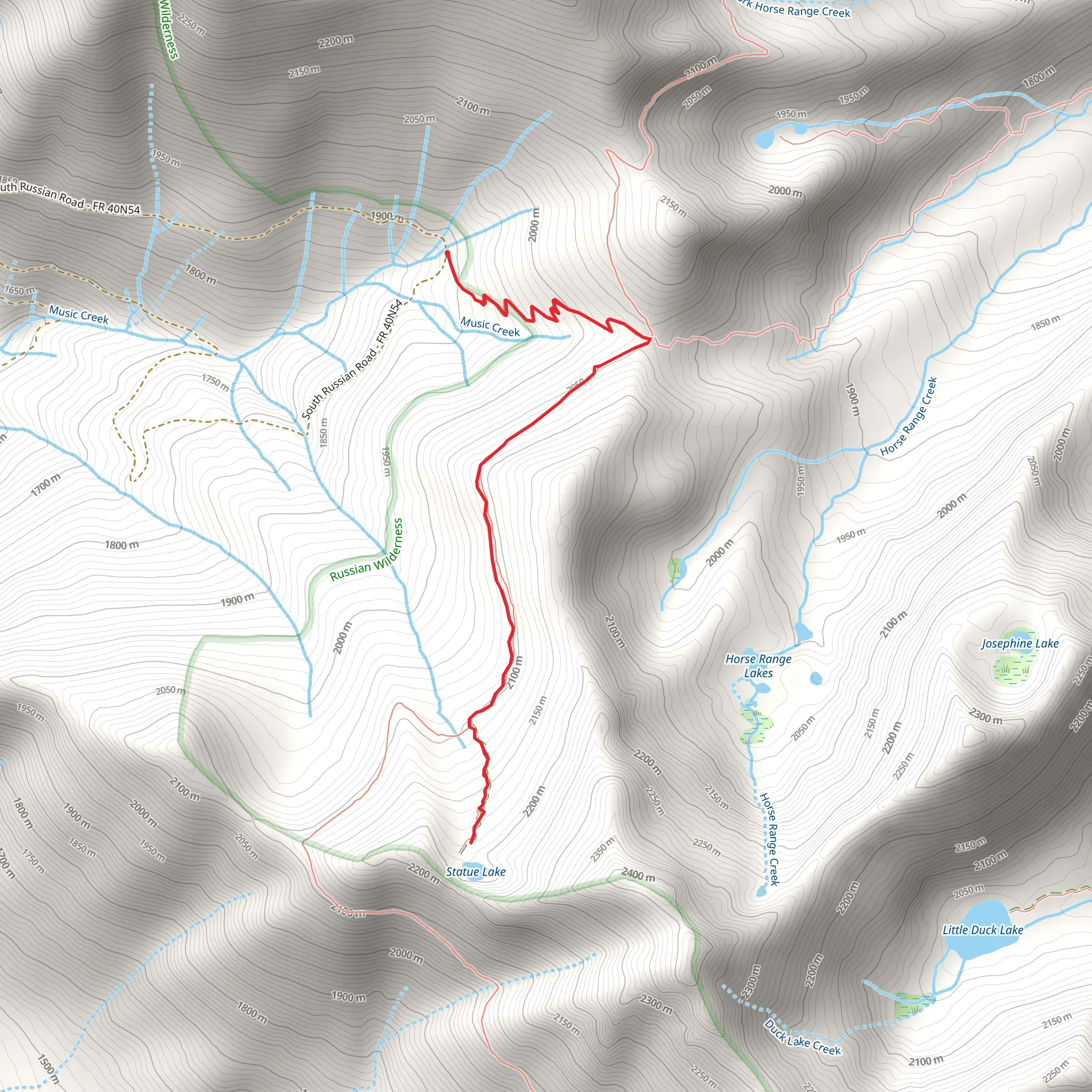 Statue Lake via PCT mobile static map