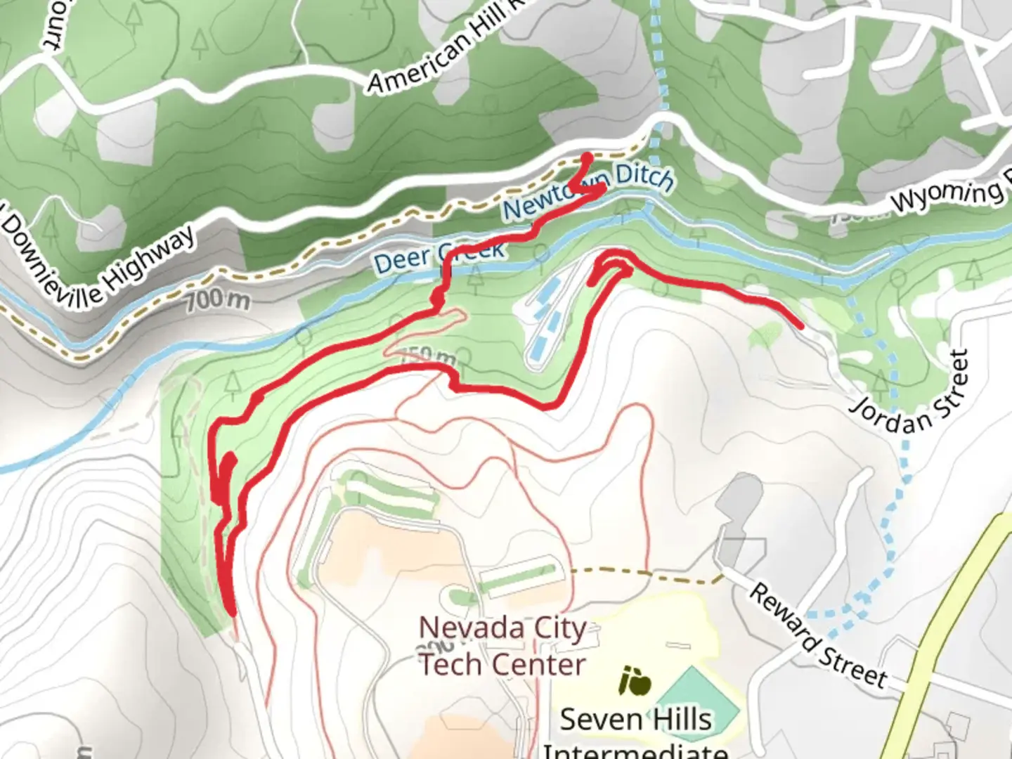 An image depicting the trail Deer Creek Tribute Trail and its surrounding area.