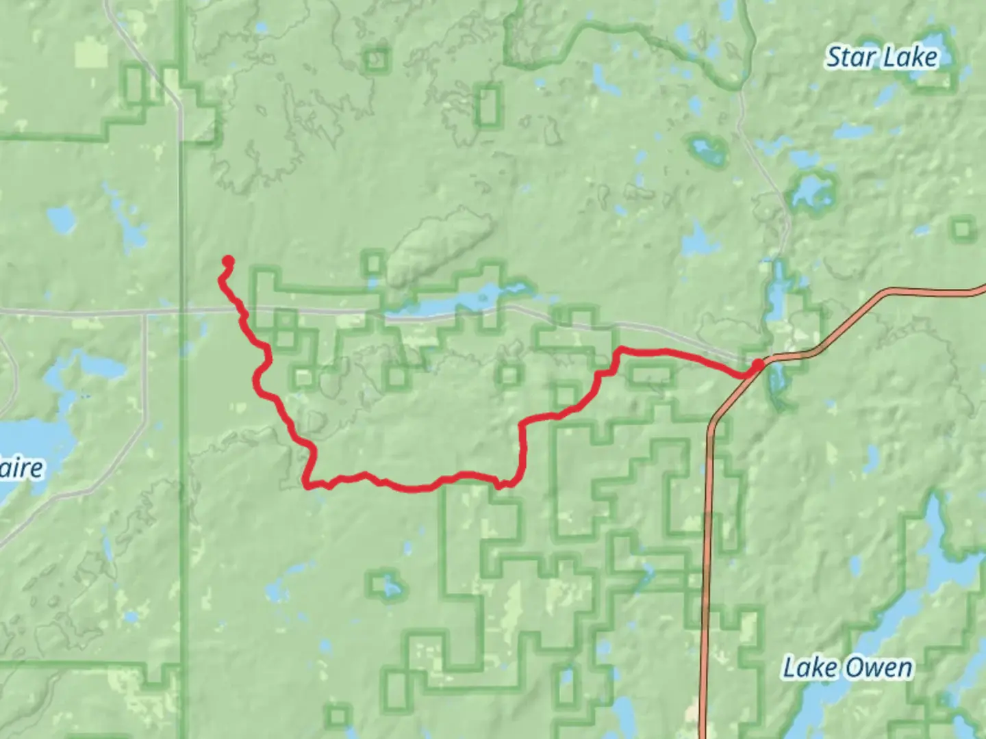 An image depicting the trail Bear Paw Trail and its surrounding area.