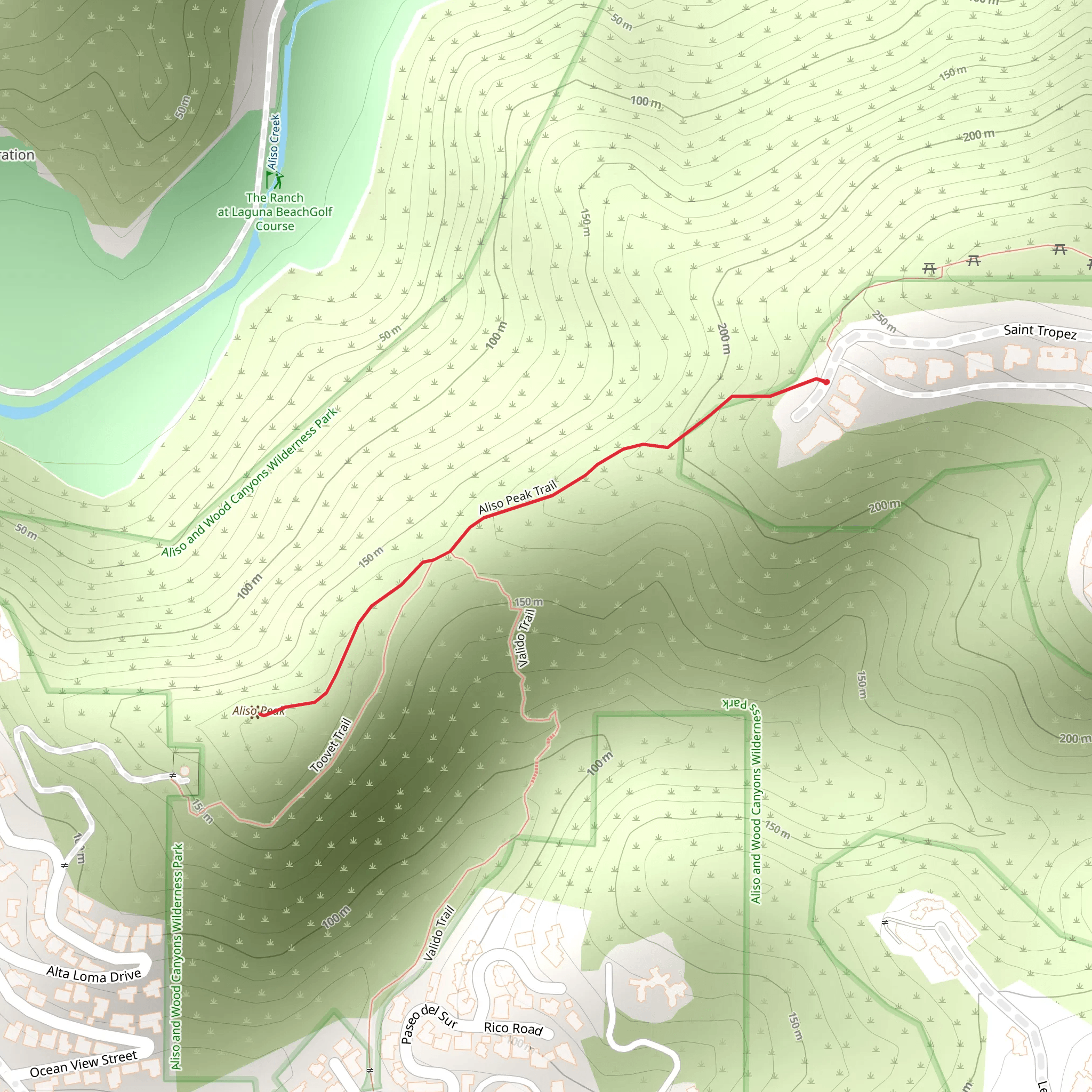 Aliso Peak mobile static map