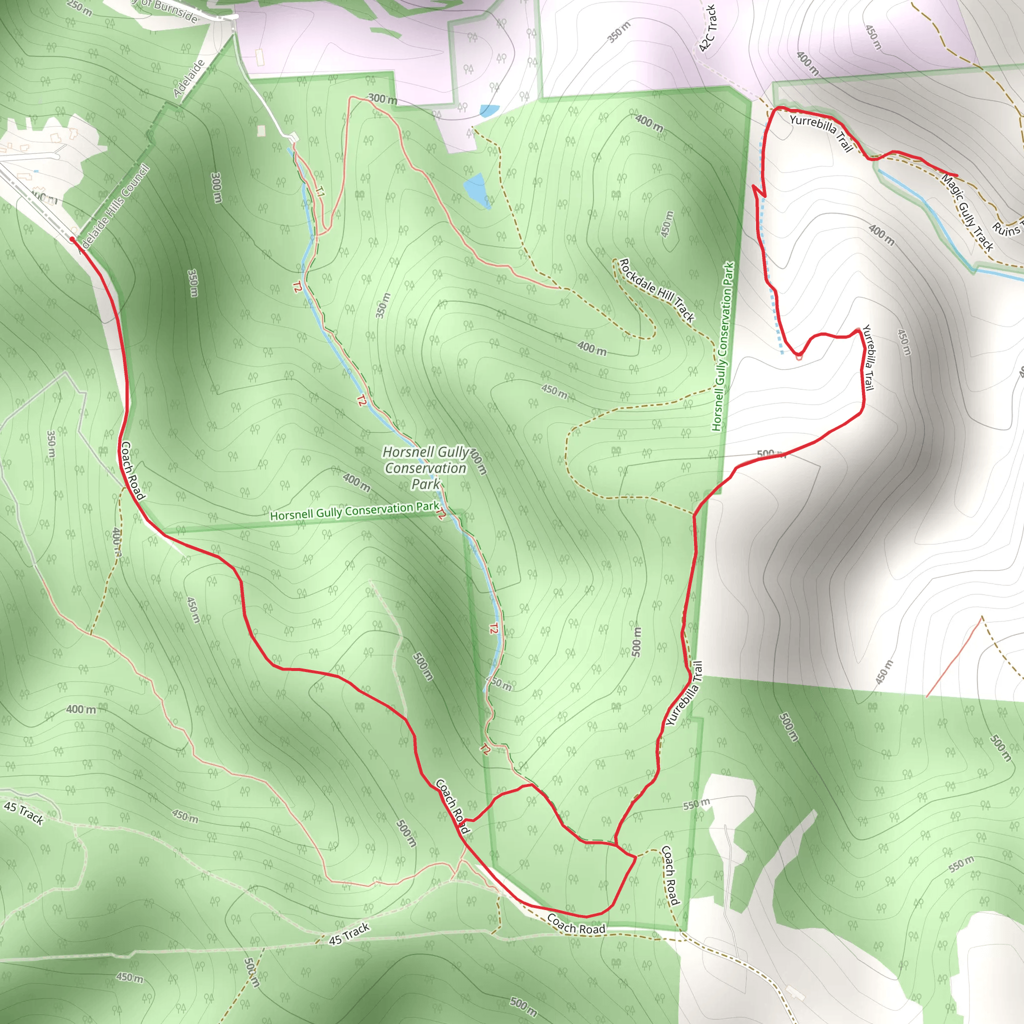 Horsnell Gully and Giles Conservation Park Hike mobile static map