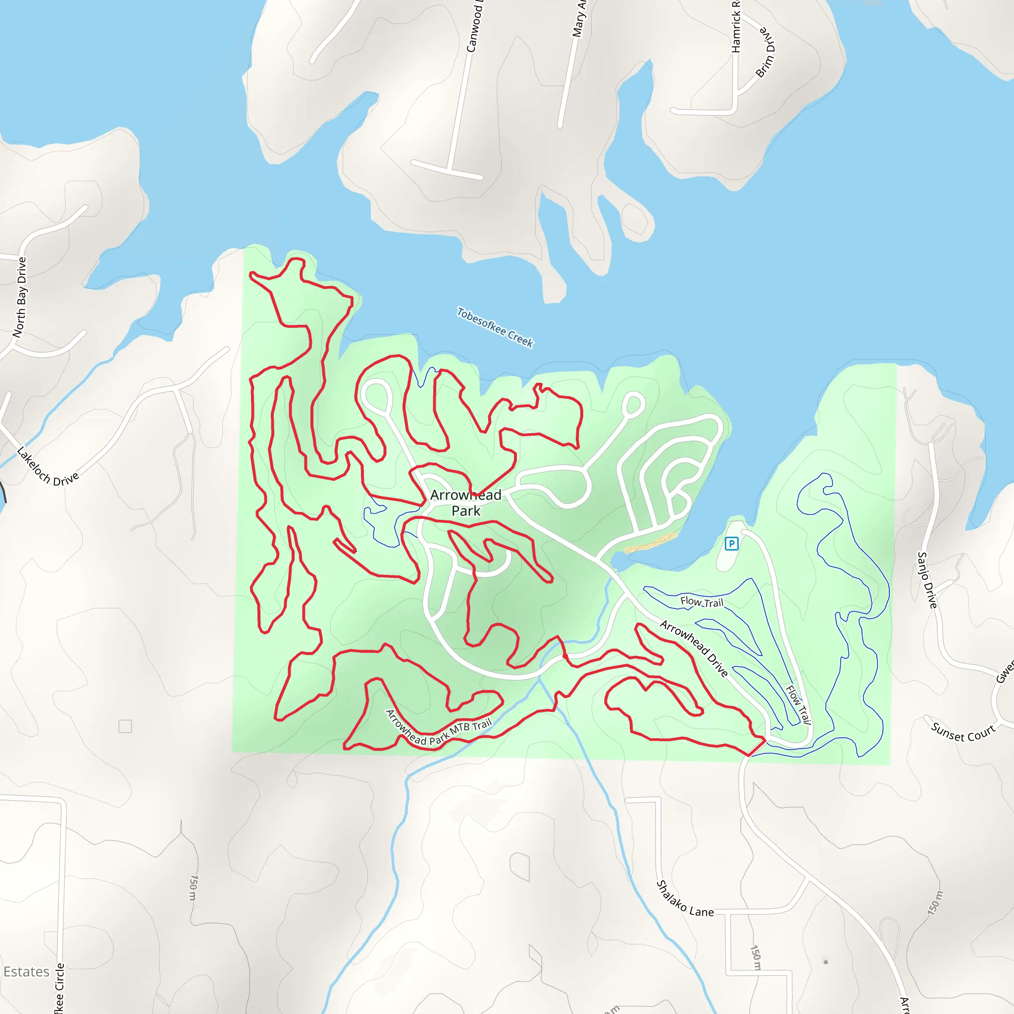 Arrowhead Park Loop Trail mobile static map