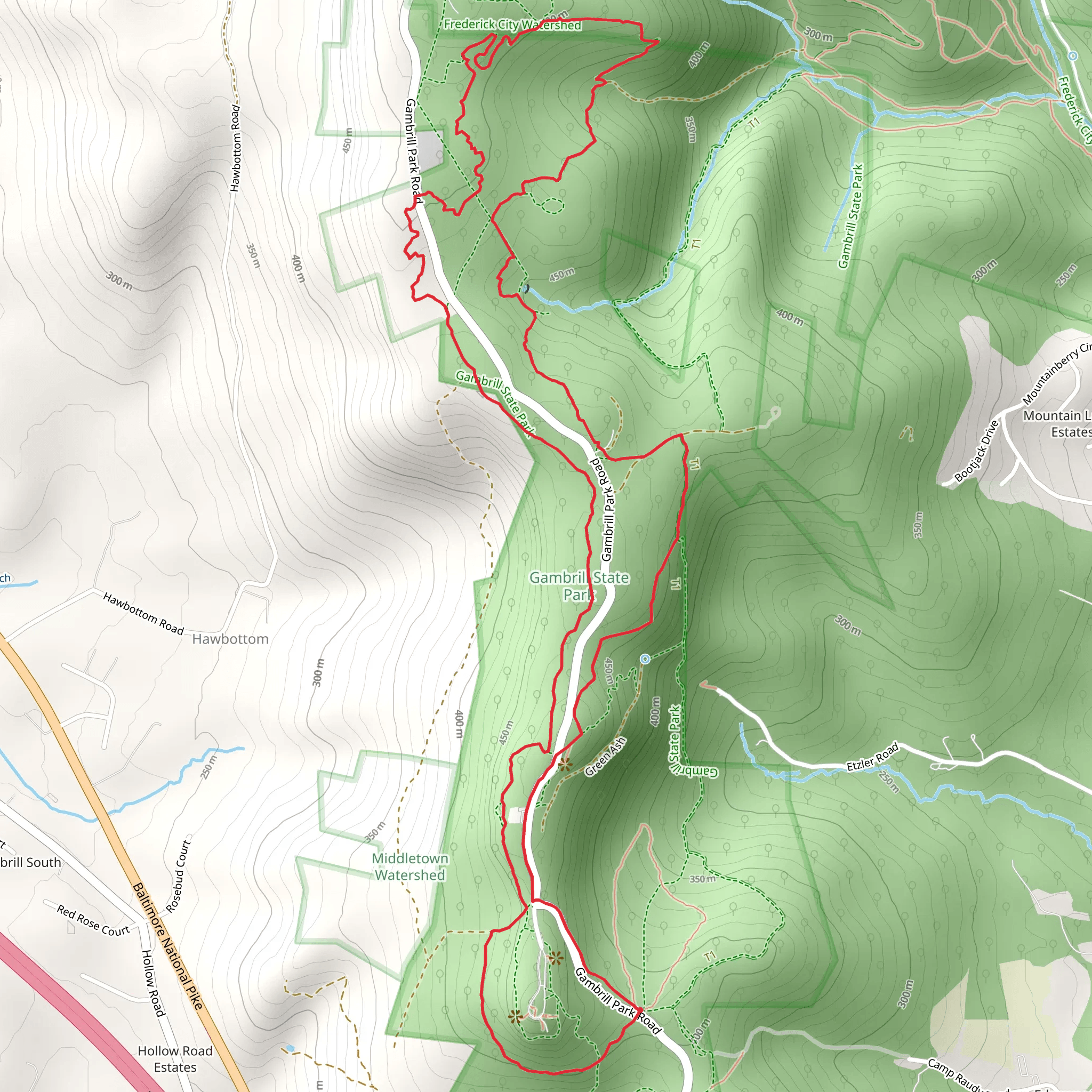 Yellow Poplar Loop Trail mobile static map