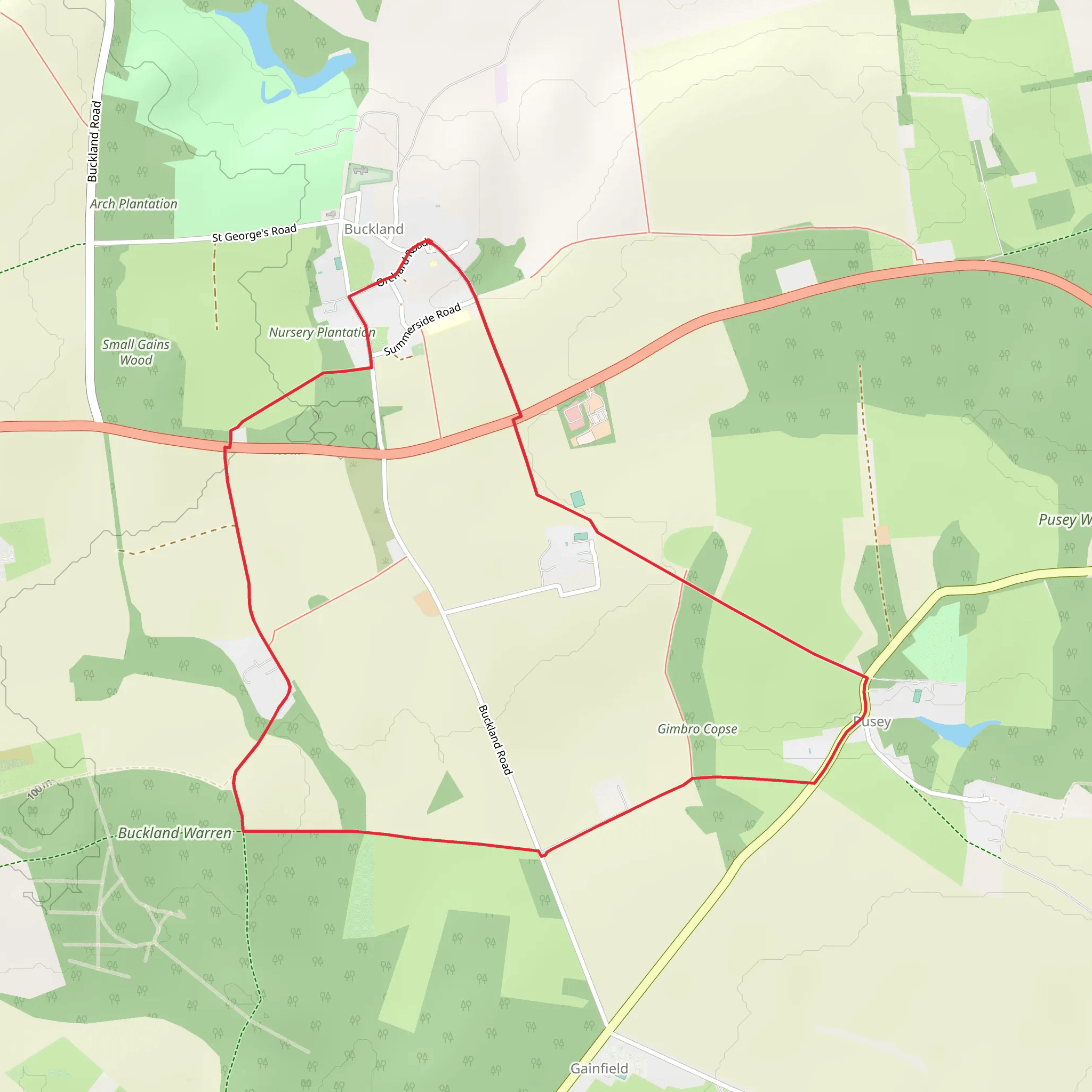 Pusey from Buckland mobile static map