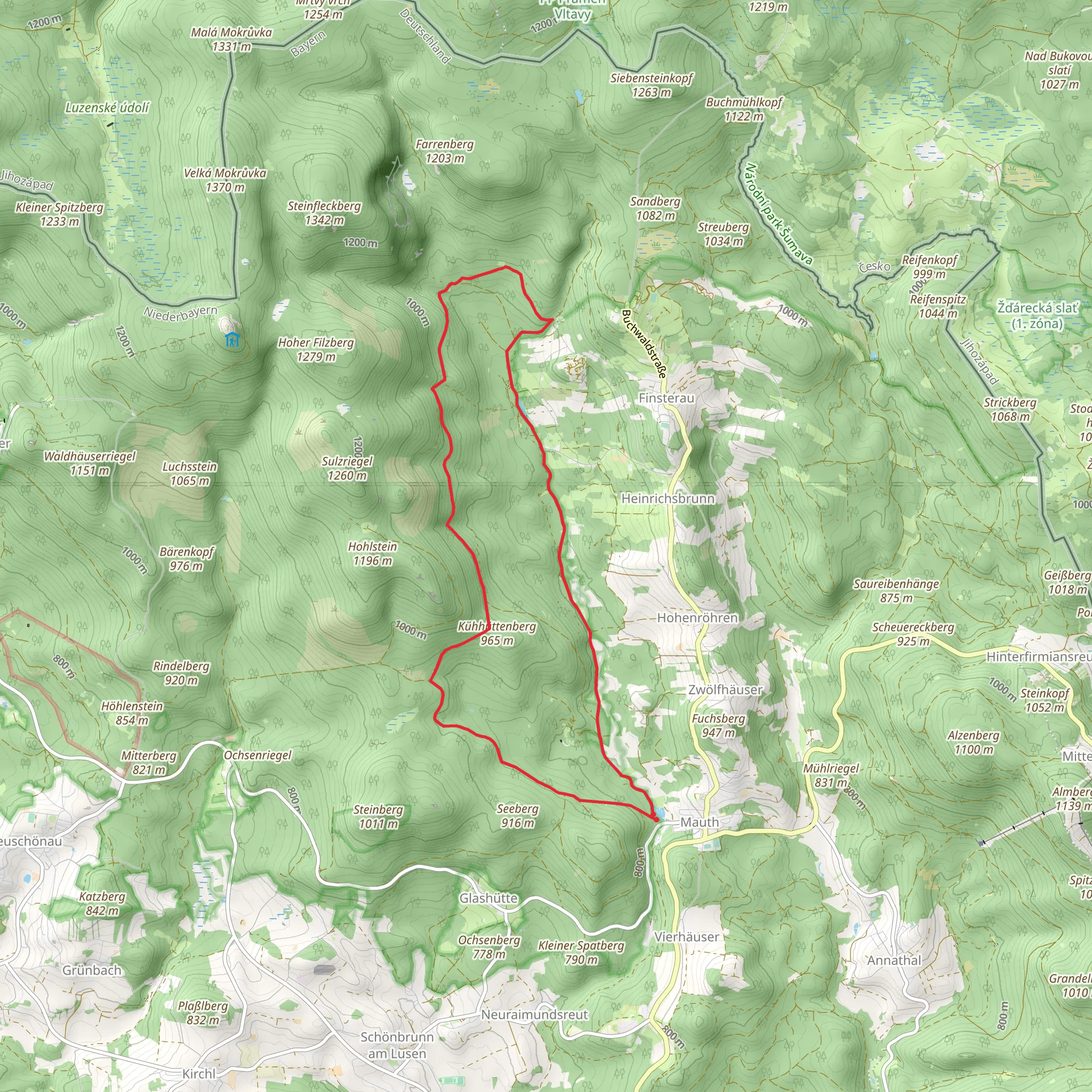 Mauth and Schonbrunner Wald Loop mobile static map