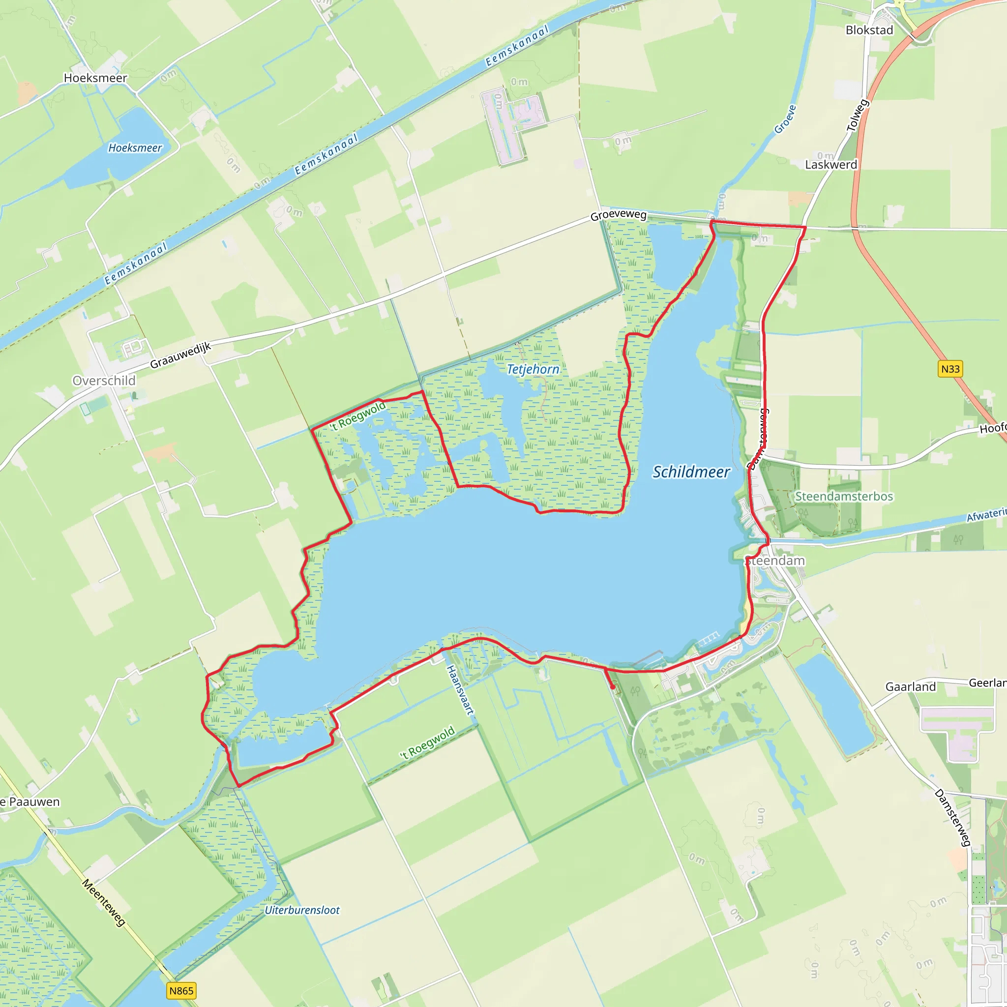 Schildmeer and Tetjehorn Loop mobile static map