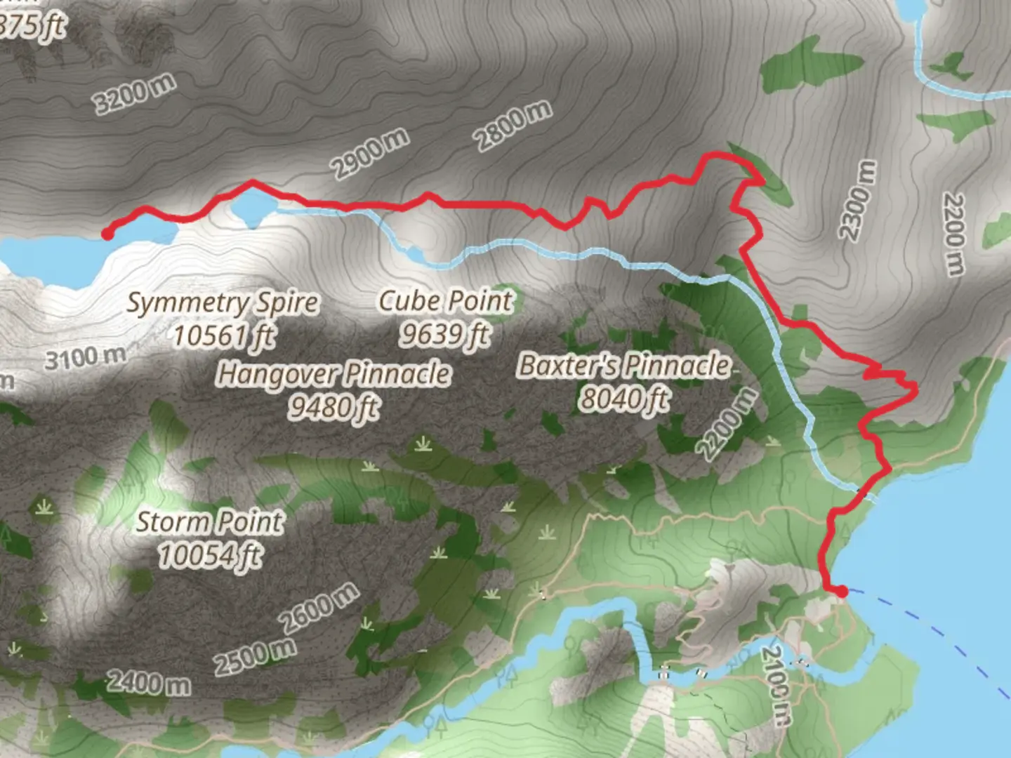 An image depicting the trail Lake of the Crags via Jenny Lake Trail and its surrounding area.