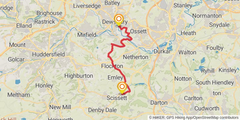 Kirklees Way stage 2 Map