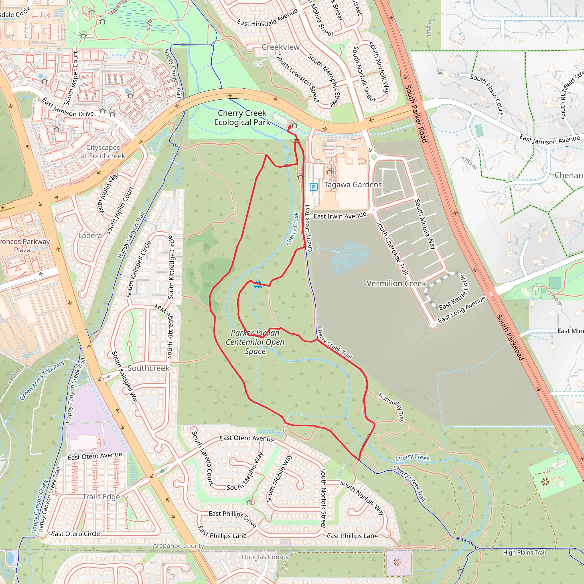 Cherry Creek Loop Trail mobile static map