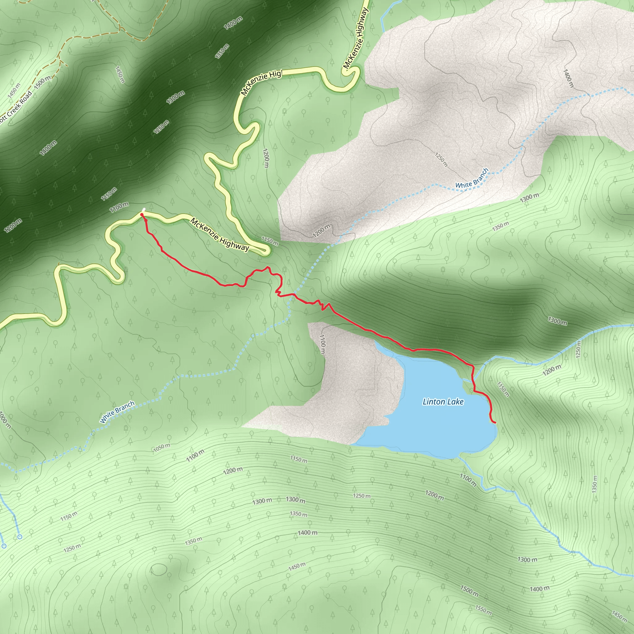 Linton Lake Trail mobile static map