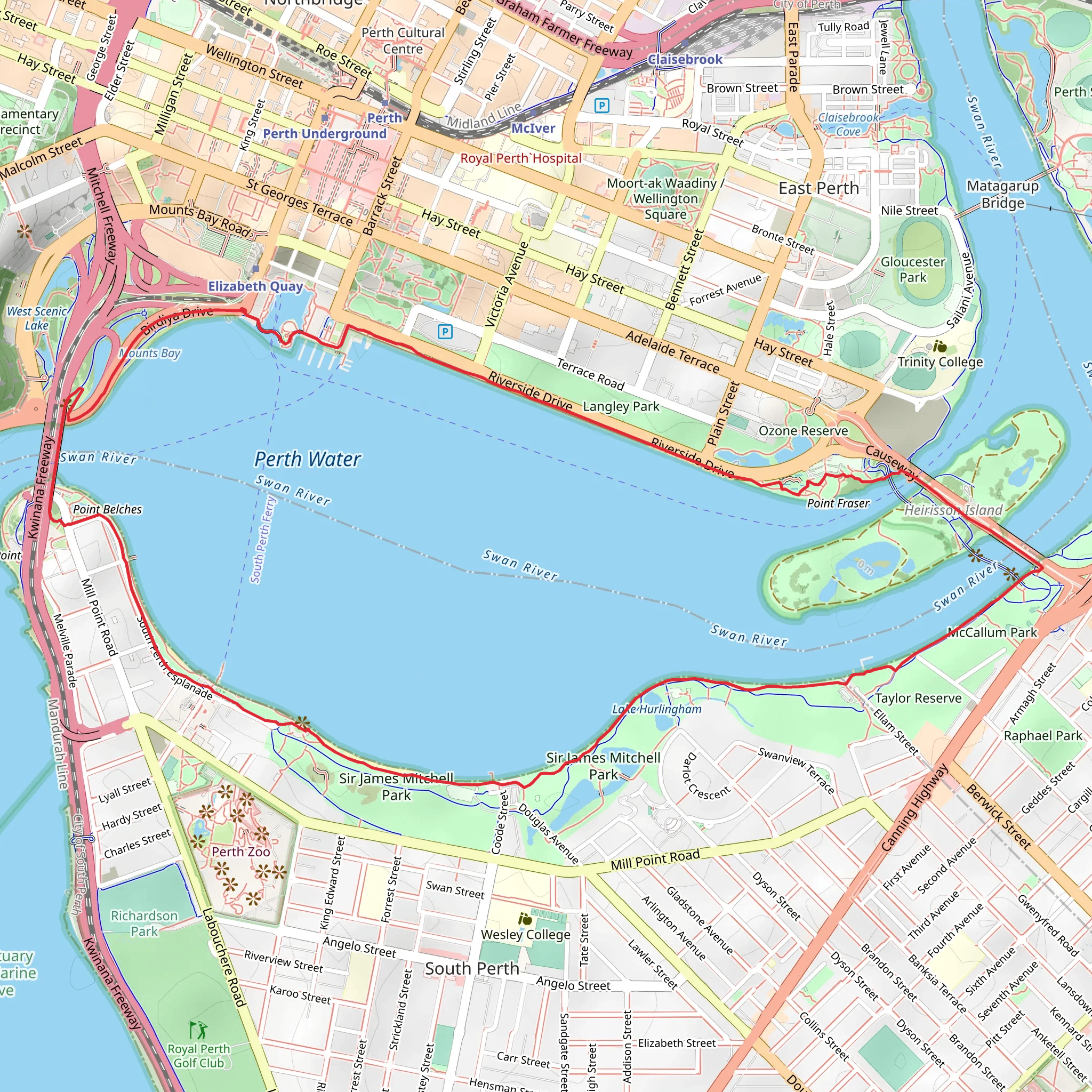 Swan River Loop mobile static map
