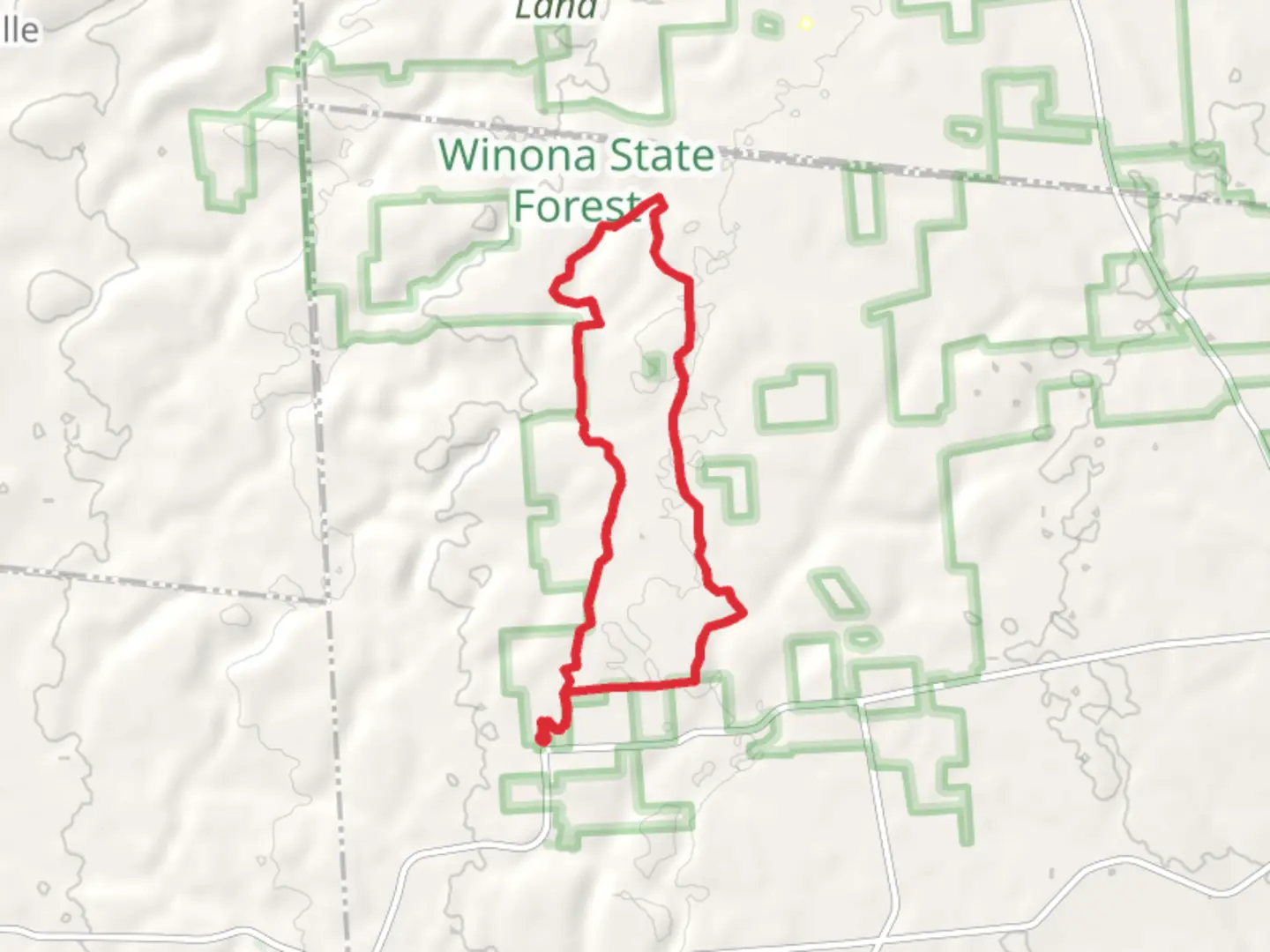 An image depicting the trail Winona Way Loop trail - Hemlock District and its surrounding area.