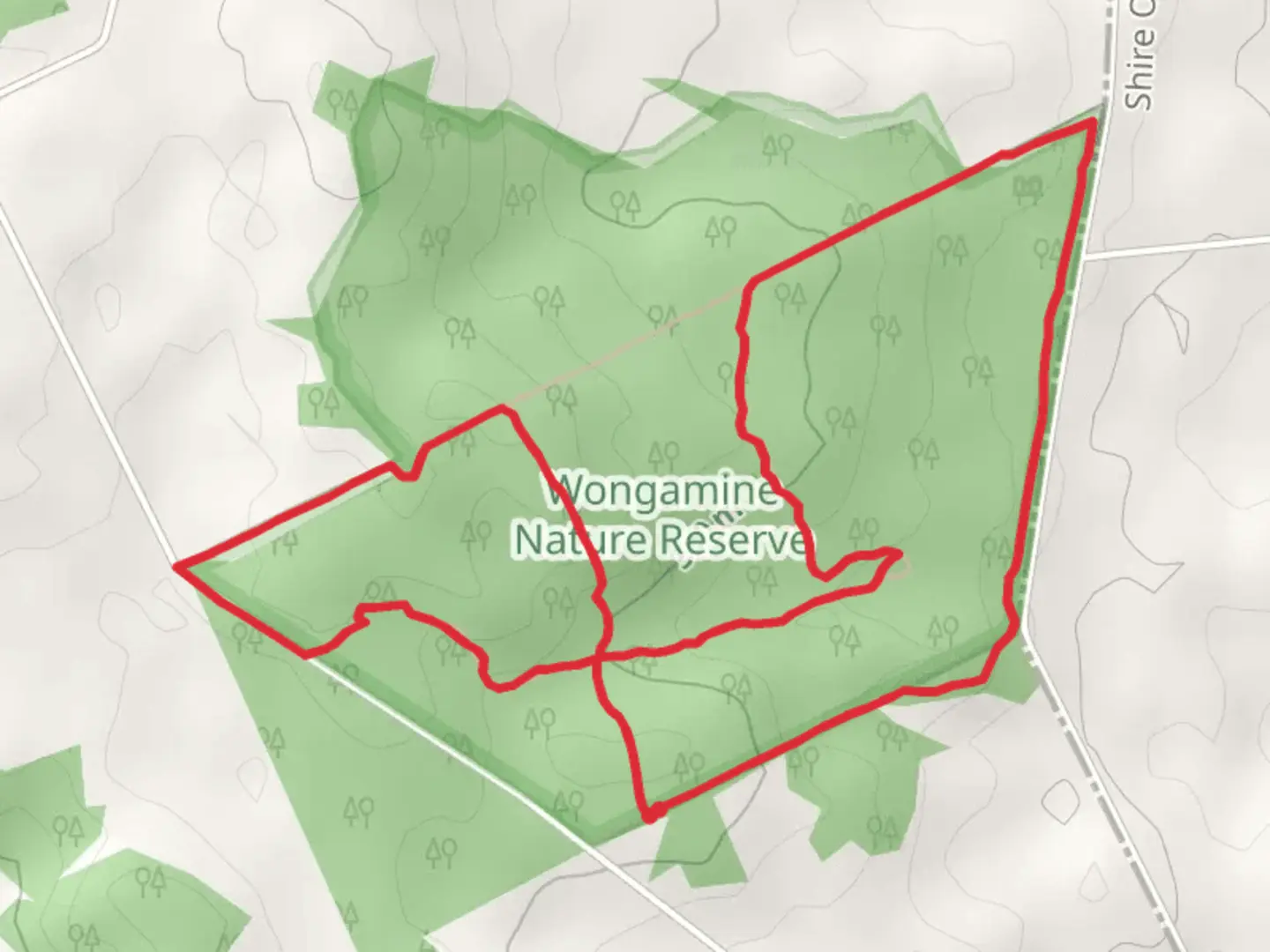 An image depicting the trail Wongamine Reserve Trail and its surrounding area.