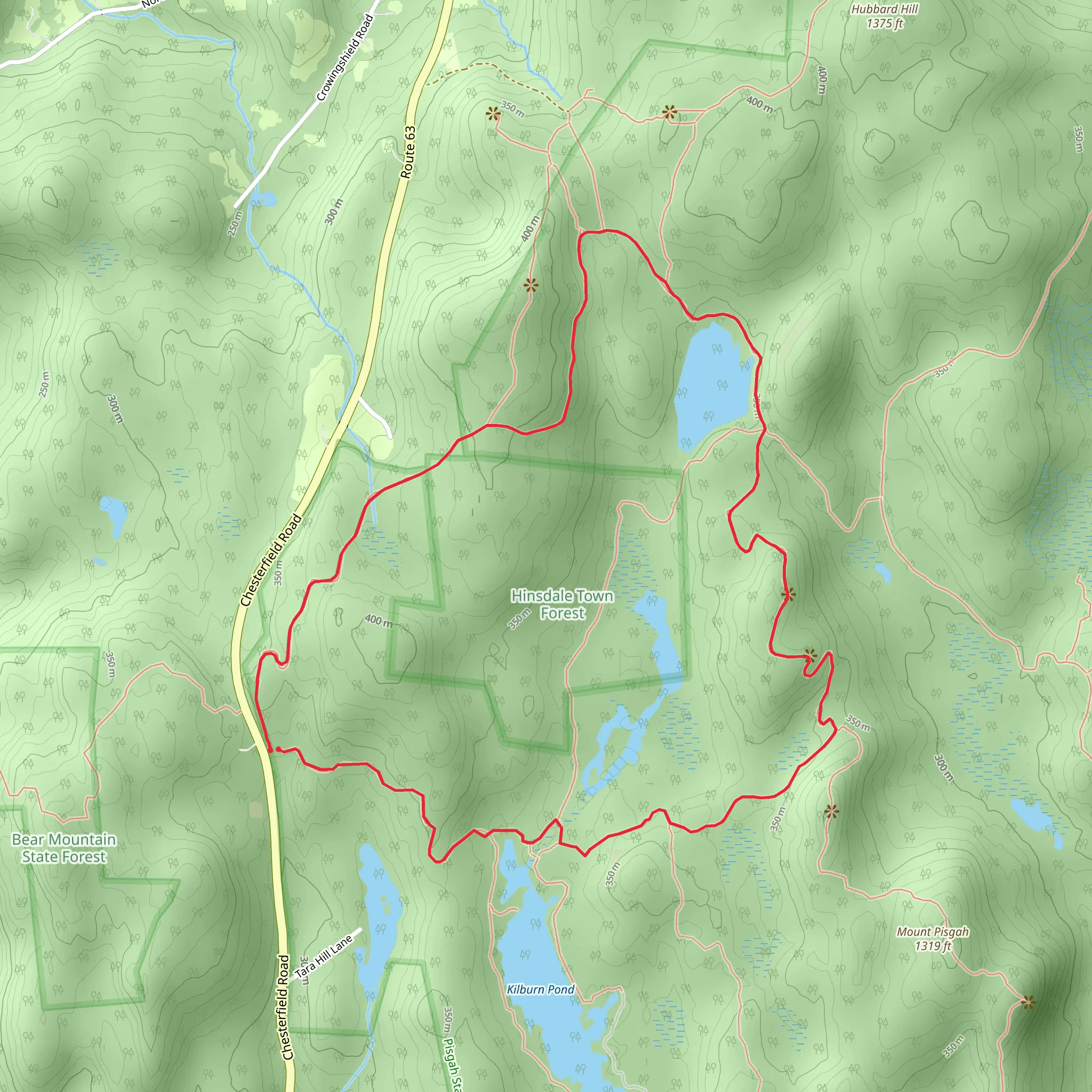 Kilburn Loop and Pisgah Ridge Trail mobile static map