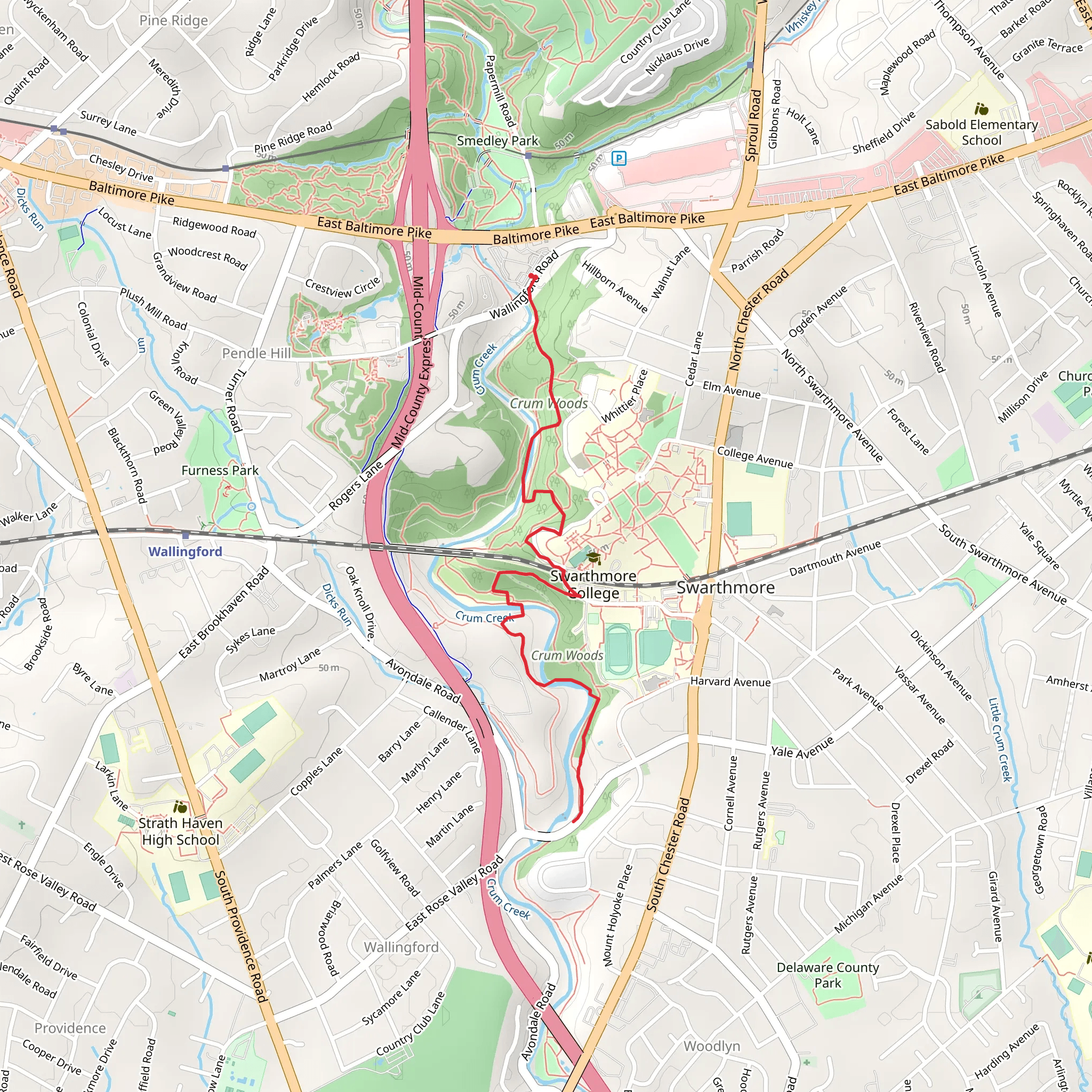 Crum Creek from Wallingford Road mobile static map