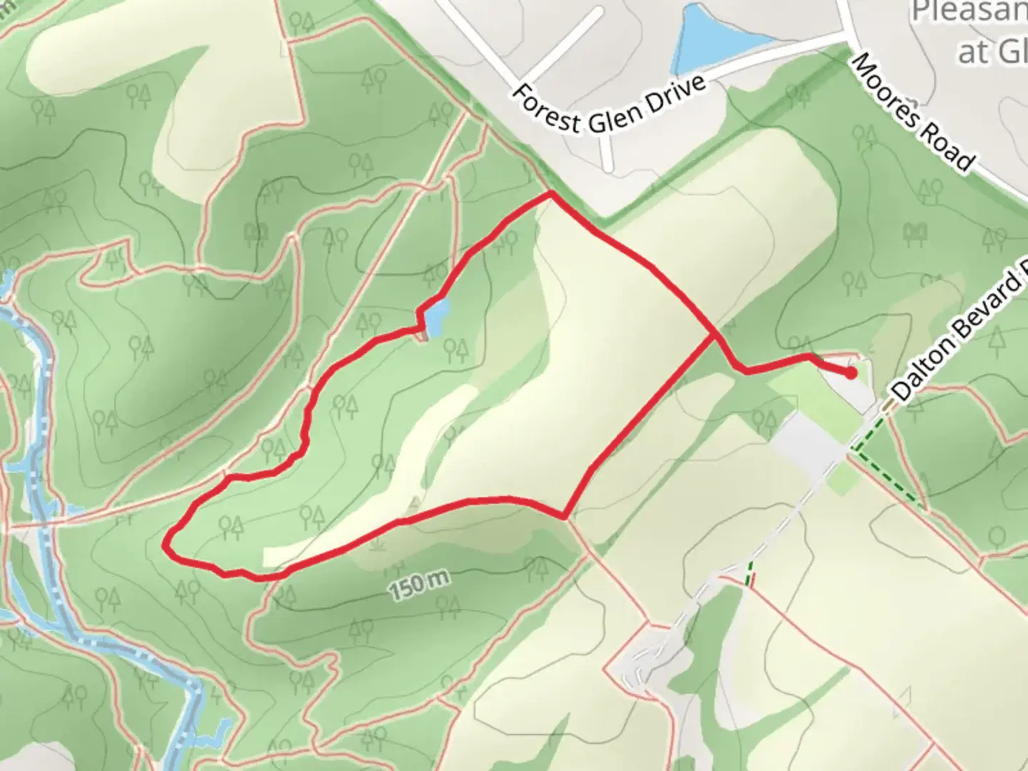 An image depicting the trail Boundary, Barley Pond Loop Trail and its surrounding area.