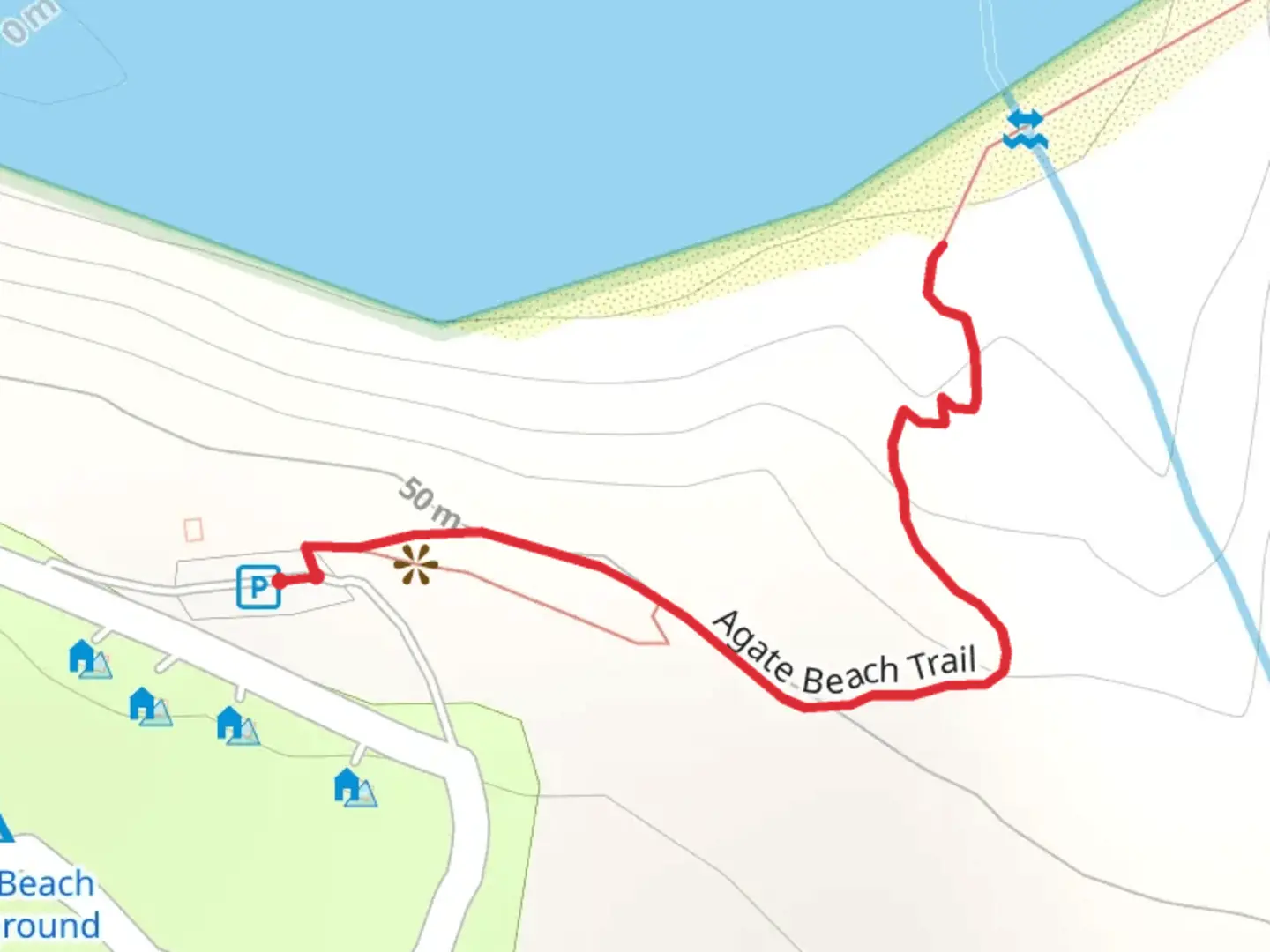 An image depicting the trail Agate Beach Trail and its surrounding area.