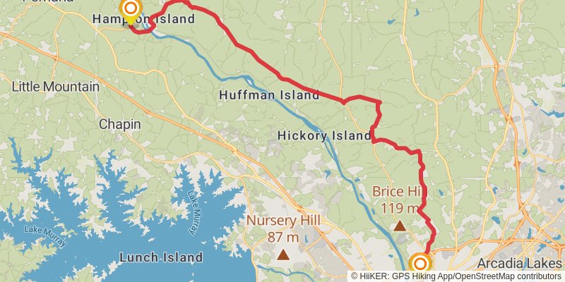 Palmetto Trail stage 25 Map