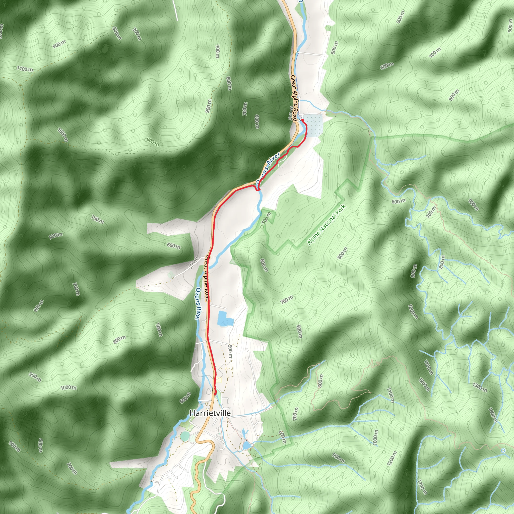 Harrietville Trail mobile static map