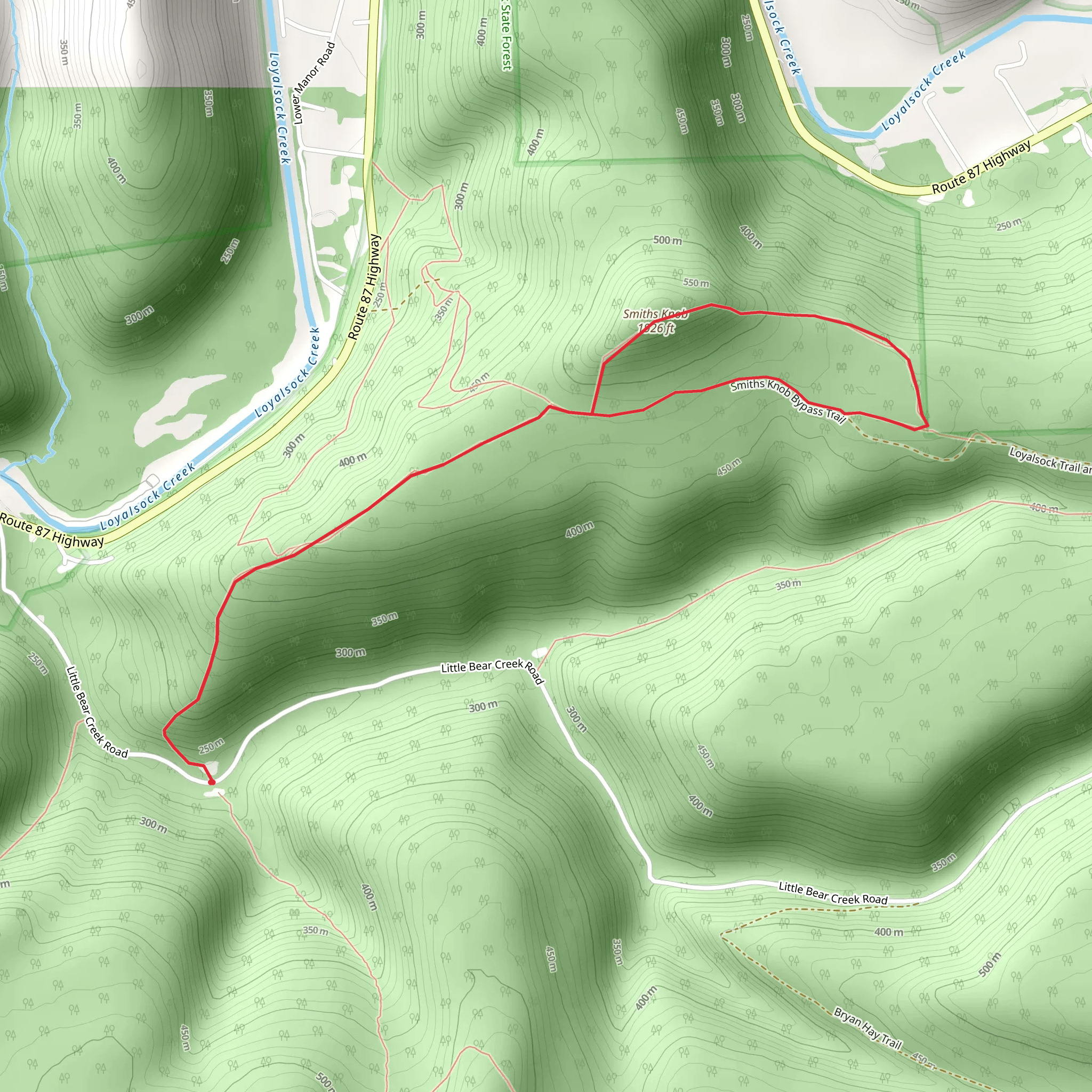 Smiths Knob Loop mobile static map