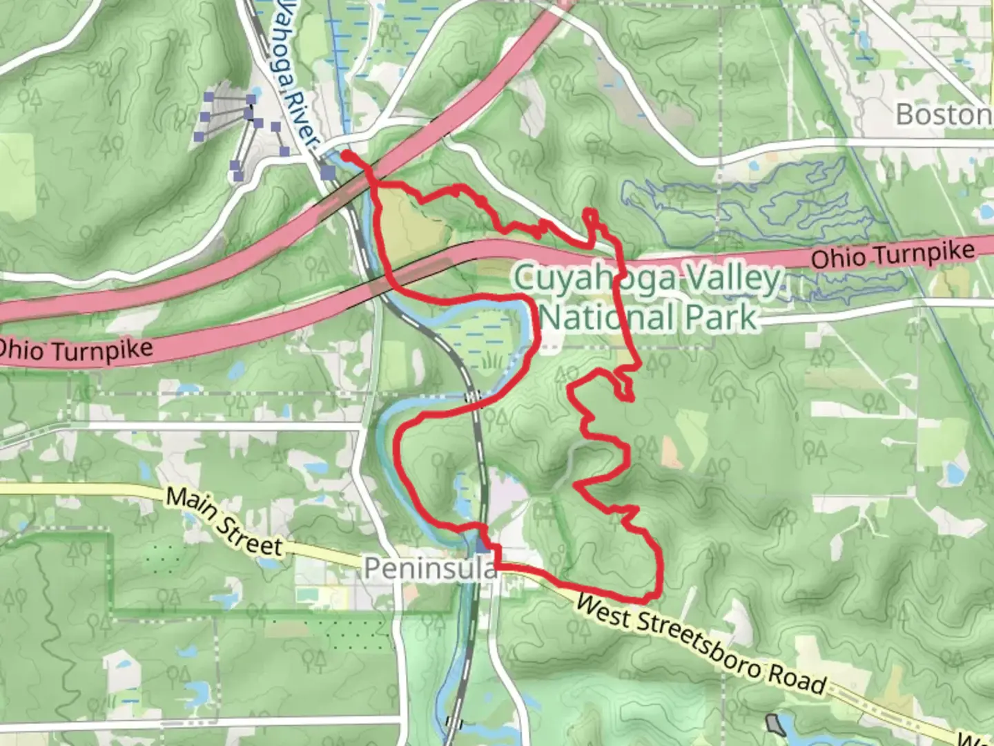 An image depicting the trail Buckeye Trail and Ohio and Erie Canal Towpath Loop Trail and its surrounding area.