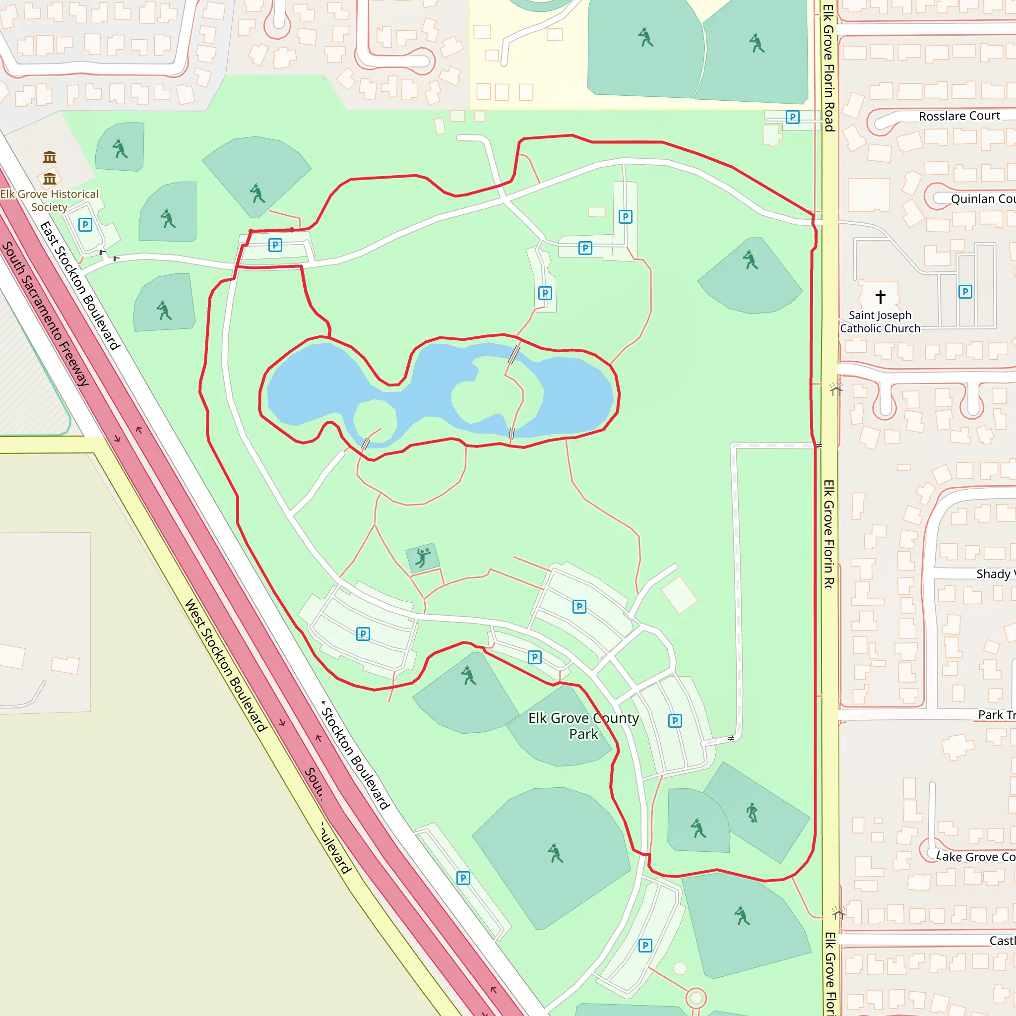 Elk Grove County Park Loop mobile static map