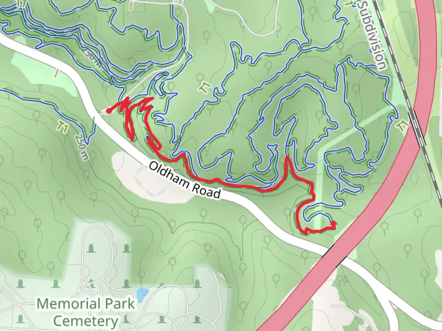 An image depicting the trail Wudchuck Run and its surrounding area.