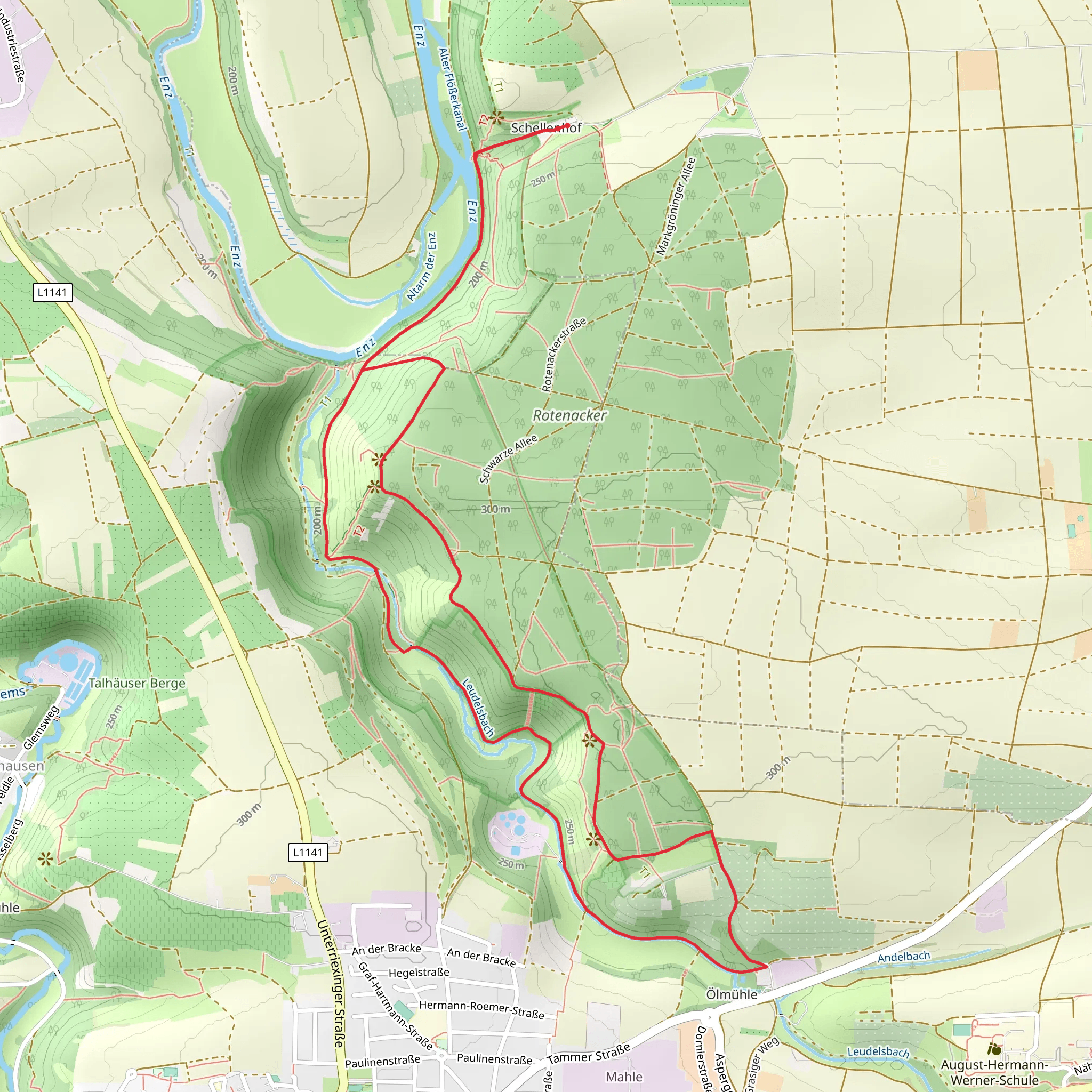 Leudelsbach via Enztal and Waldlehrpfad mobile static map