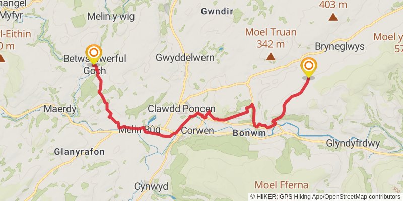 Clwydian Way stage 6 Map