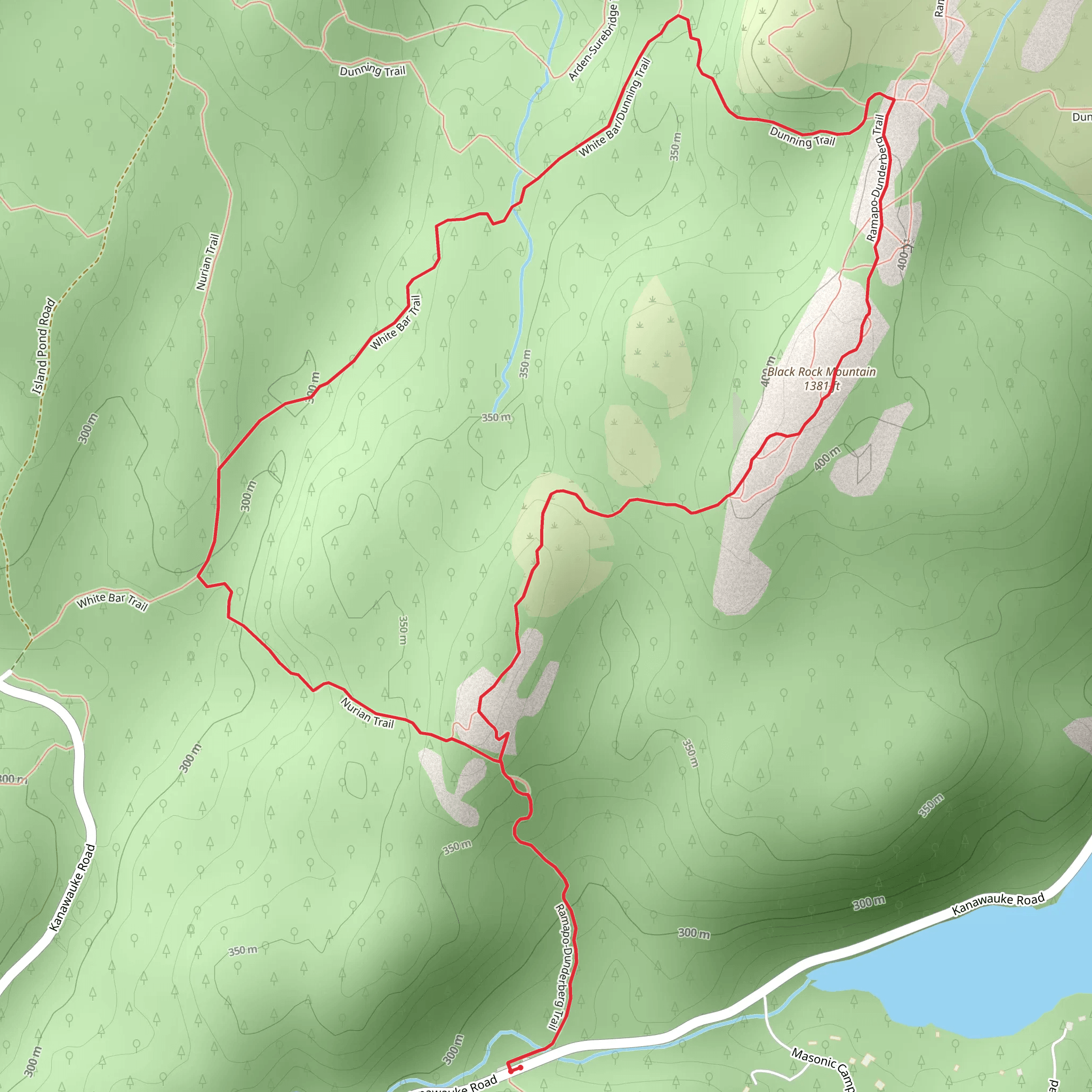 Black Rock Mountain via Nurian Bar Trail Loop mobile static map