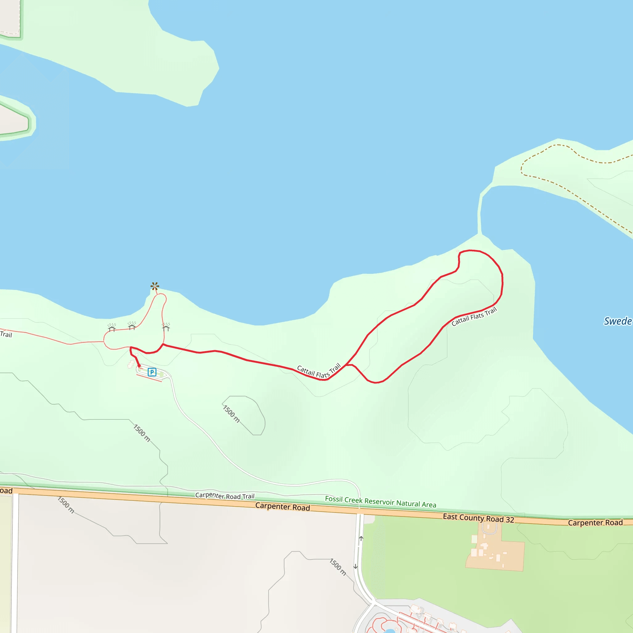 Cattail Flats Loop Trail mobile static map