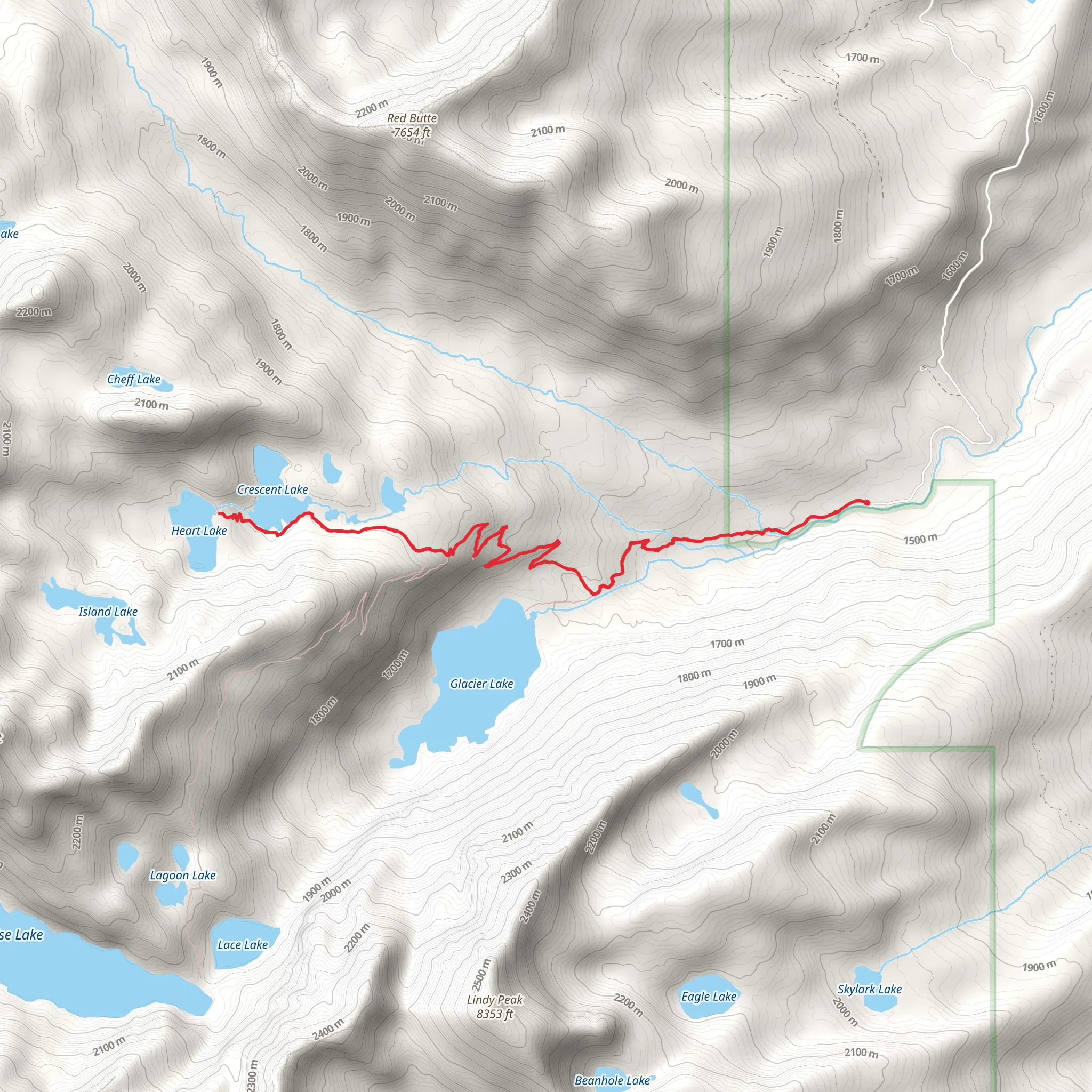 Glacier Creek Trail mobile static map