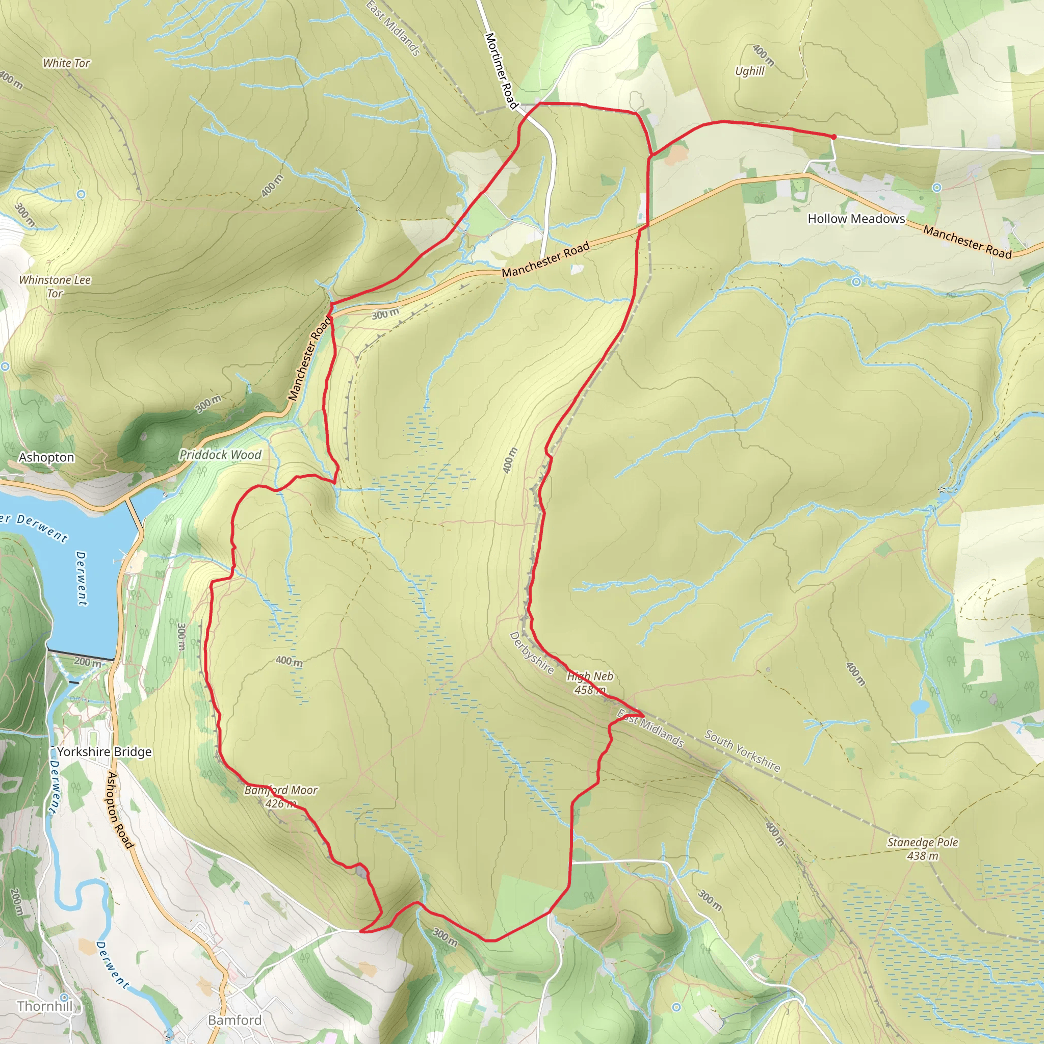 Bamford and Stanage Edges from Road Side mobile static map