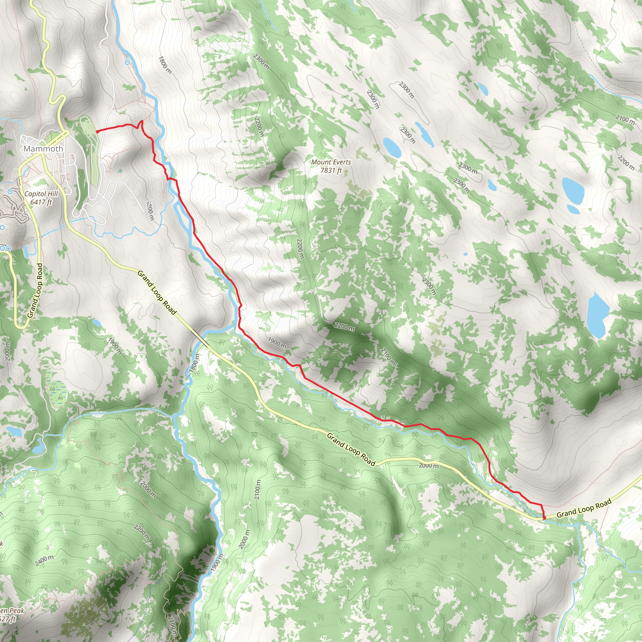 Lava Creek Trail mobile static map
