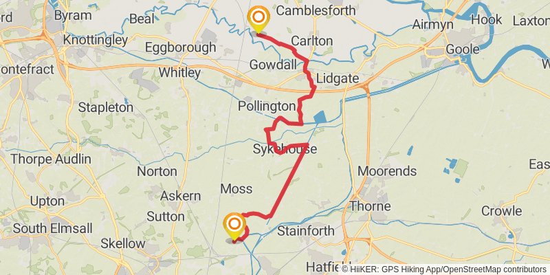 Liverpool to Hull Walk stage 10 Map