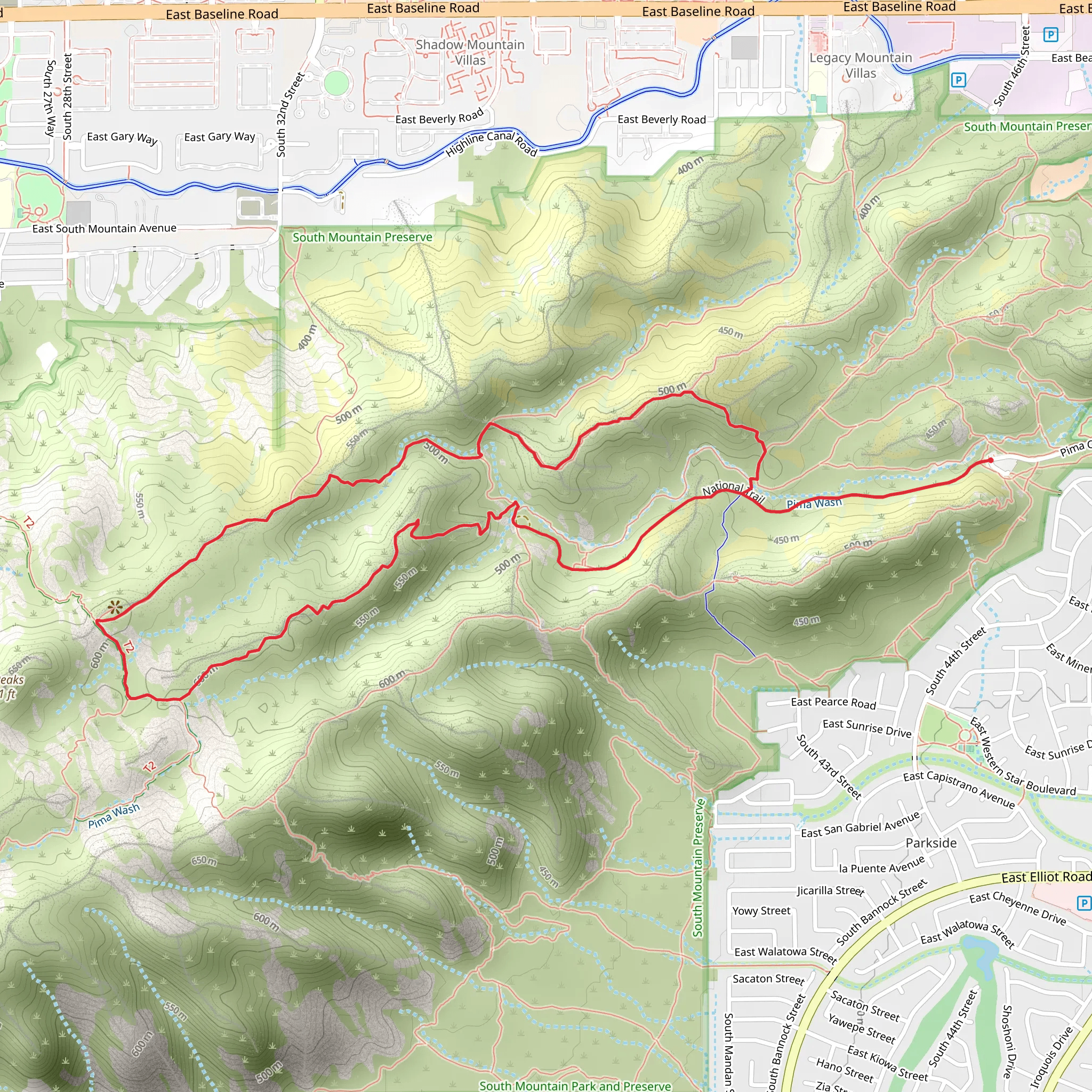 Two Peaks - Mormon Loop Trail mobile static map