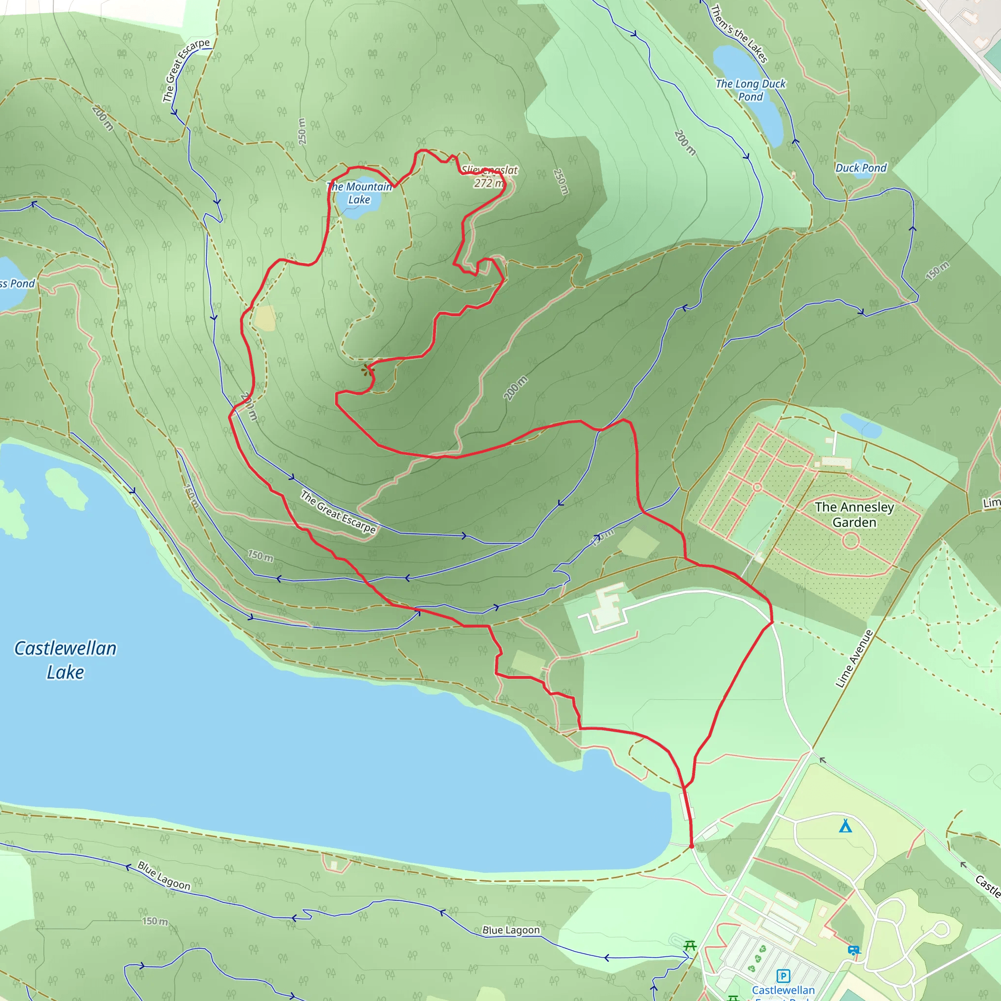 Castlewellan Forest Park - Slievenaslat Walk mobile static map