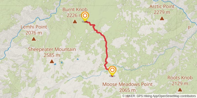 Idaho Centennial Trail stage 33 Map