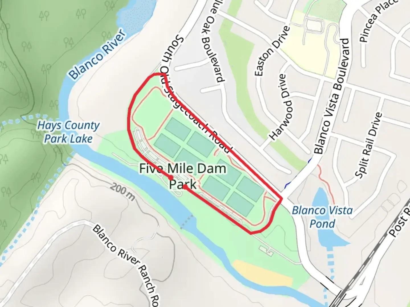 An image depicting the trail Randall W Vetter Park Loop and its surrounding area.