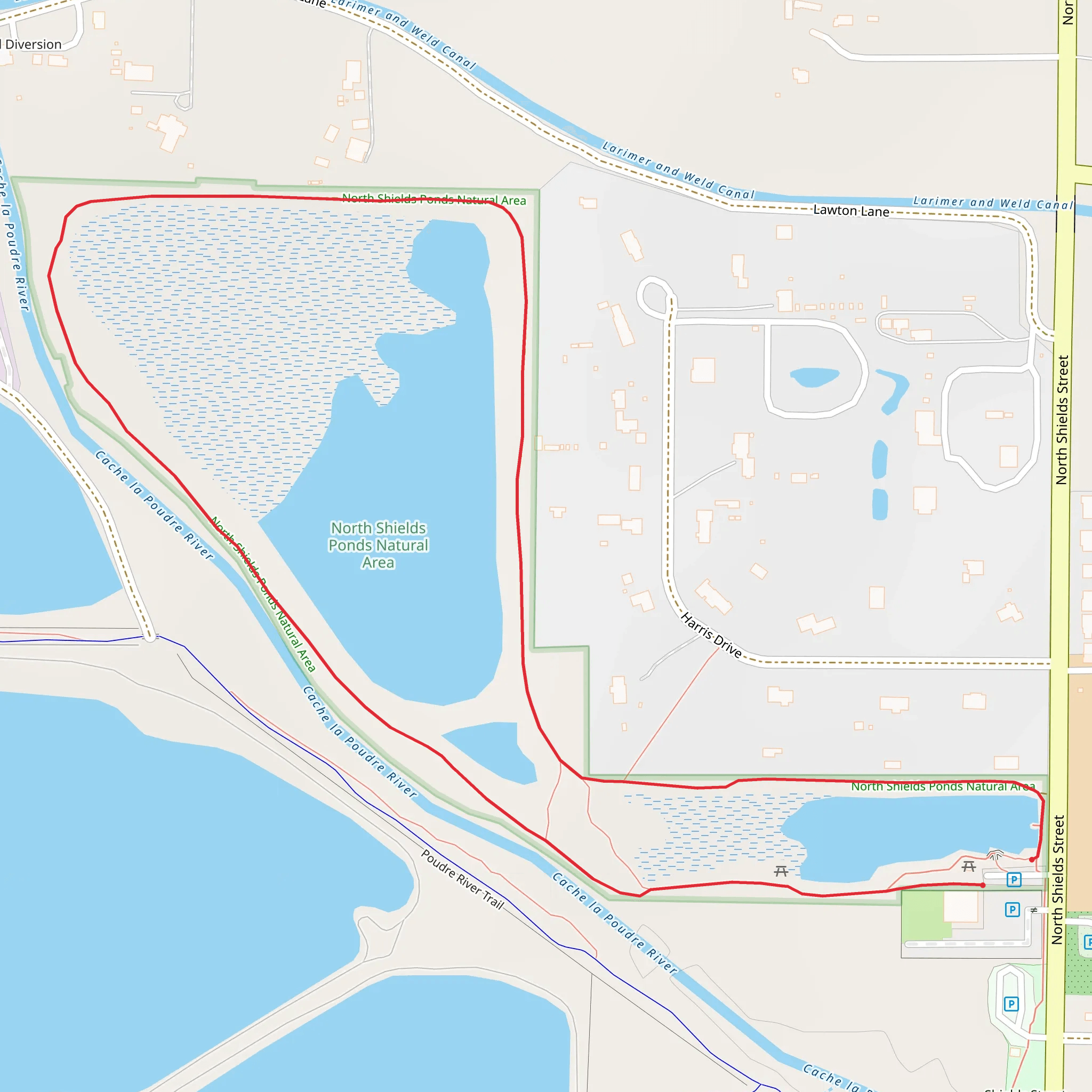 Cache la Poudre River Loop mobile static map
