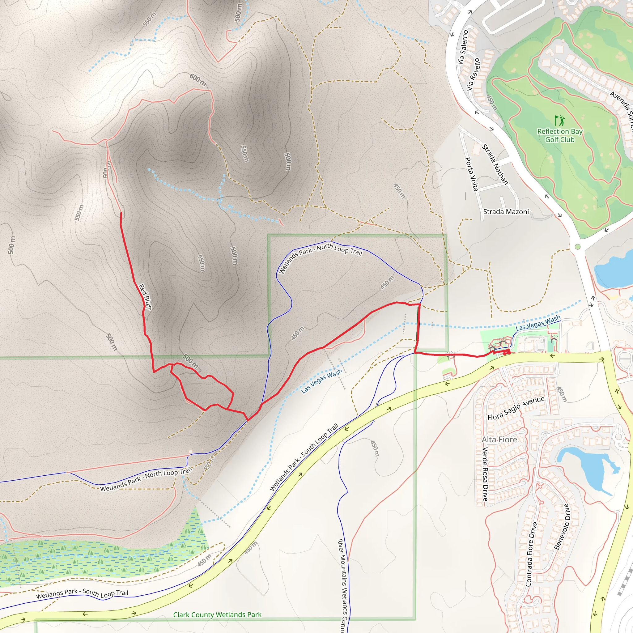 Las Vegas Wash and Red Bluff Walk mobile static map