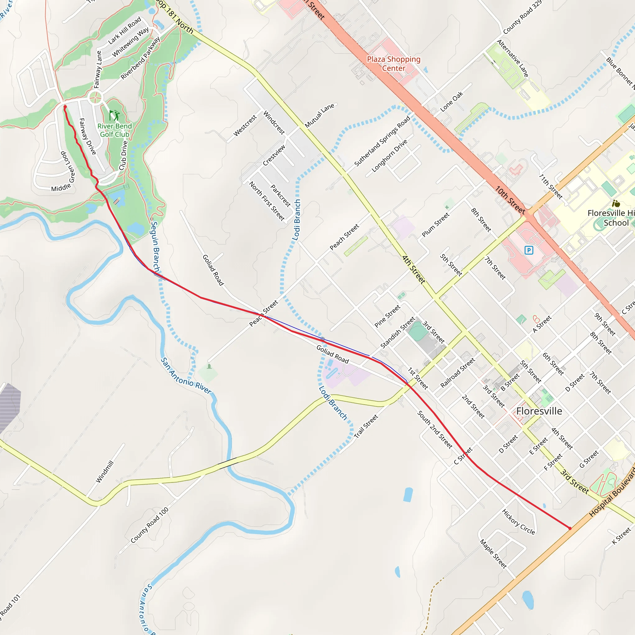 Hike to River Bend Golf Club mobile static map